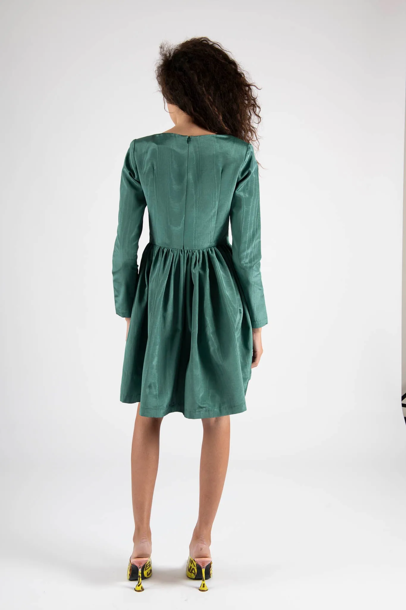 Sample Sale Vivienne Dress in Emerald Green Moiré sold by Batsheva product image thumbnail 3