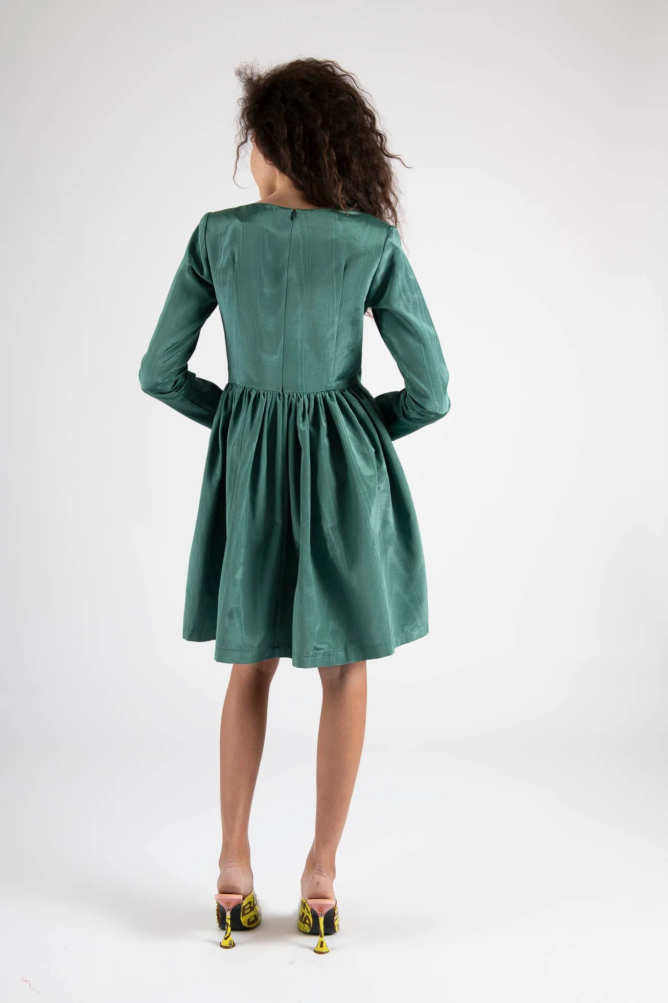 Sample Sale Vivienne Dress in Emerald Green Moiré sold by Batsheva product image thumbnail 4