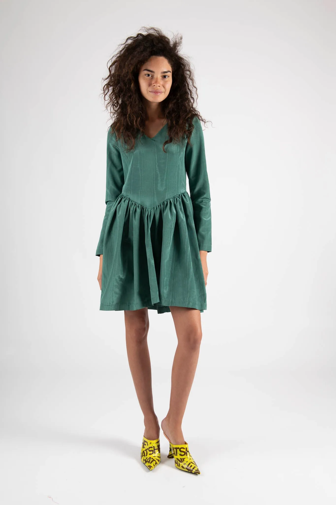 Sample Sale Vivienne Dress in Emerald Green Moiré sold by Batsheva product image thumbnail 2