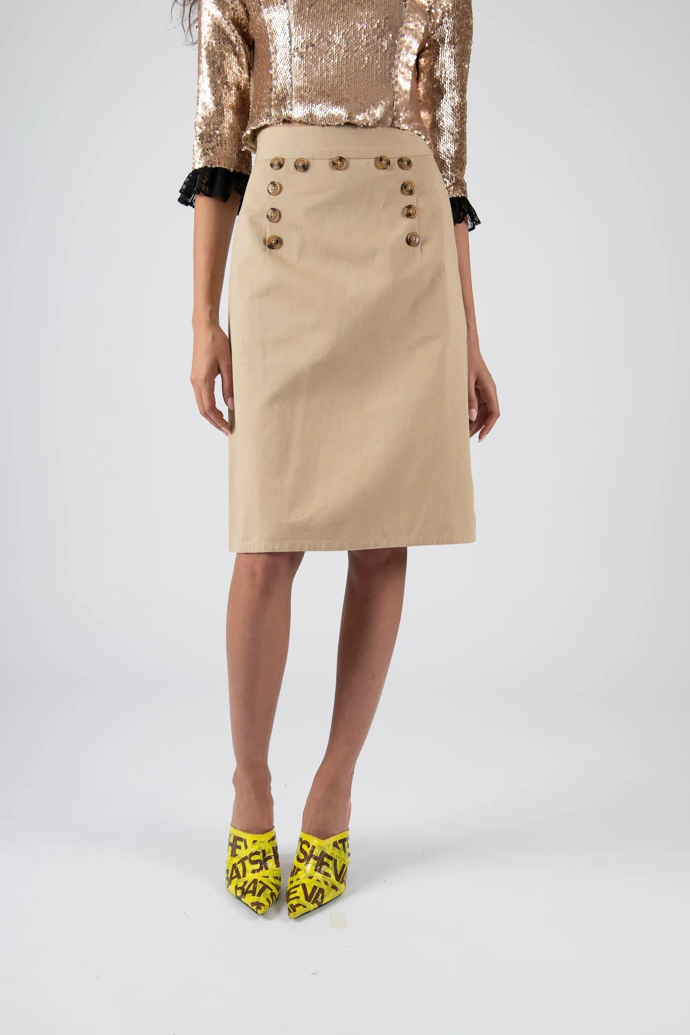 Sample Sale Sailor Skirt in Khaki Twill sold by Batsheva product image thumbnail 4