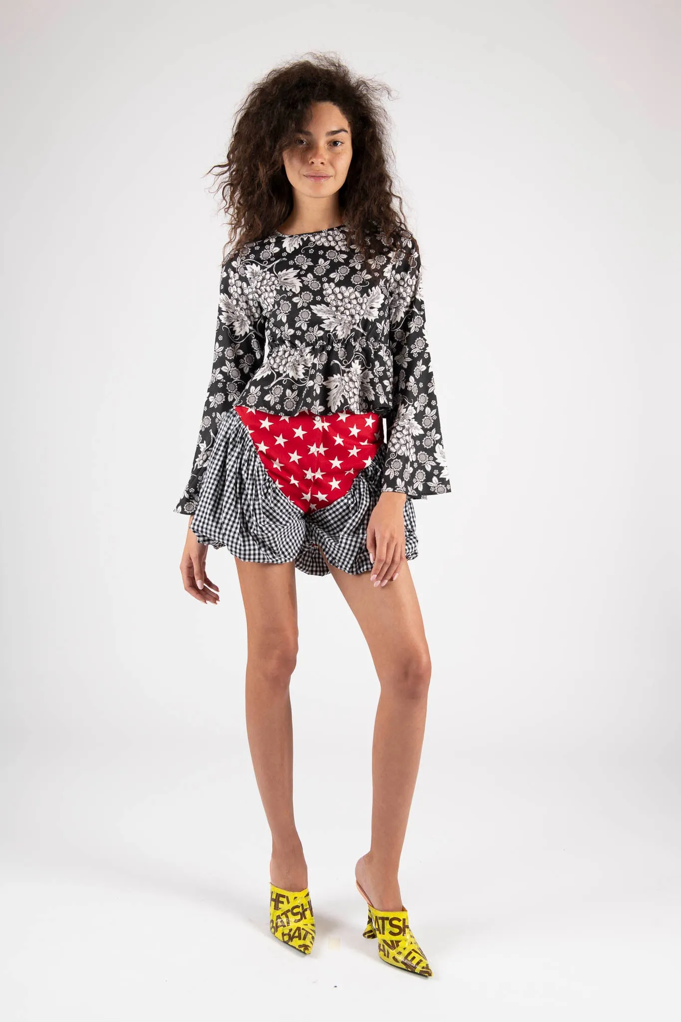 Sample Sale Bell Sleeves Blouse in Grapes Print sold by Batsheva