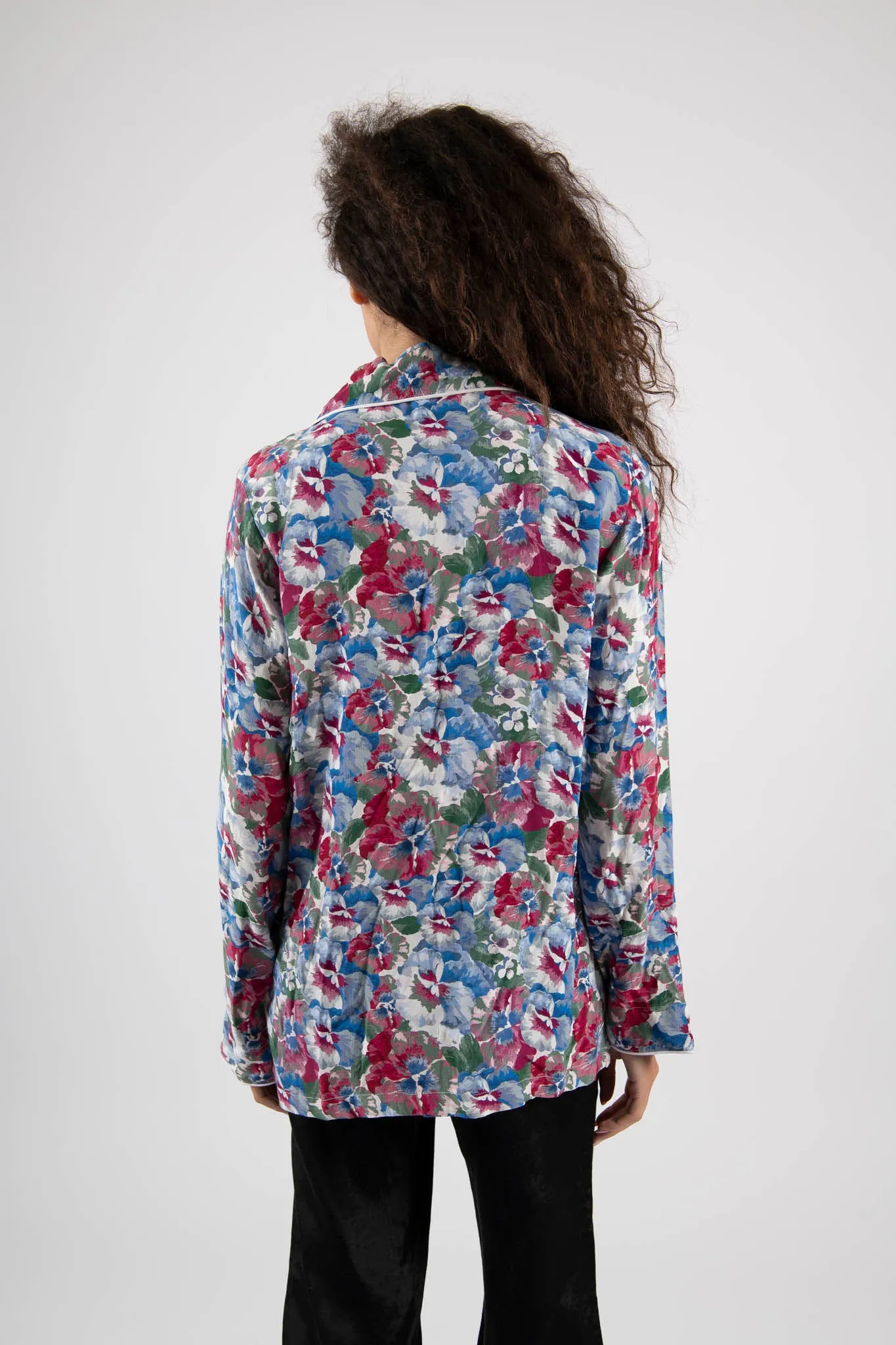 Sample Sale Pajama Style Blouse in Blue Floral sold by Batsheva product image thumbnail 4
