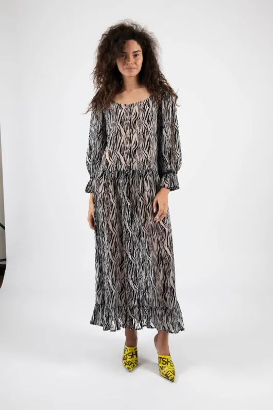 Sample Sale Maxi Dress in Zebra Tulle made by Batsheva