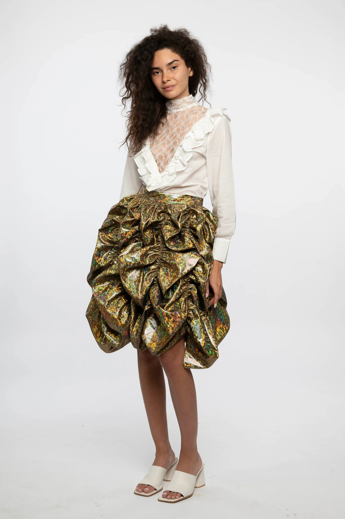 Anja Skirt in Gold Lamé sold by Batsheva