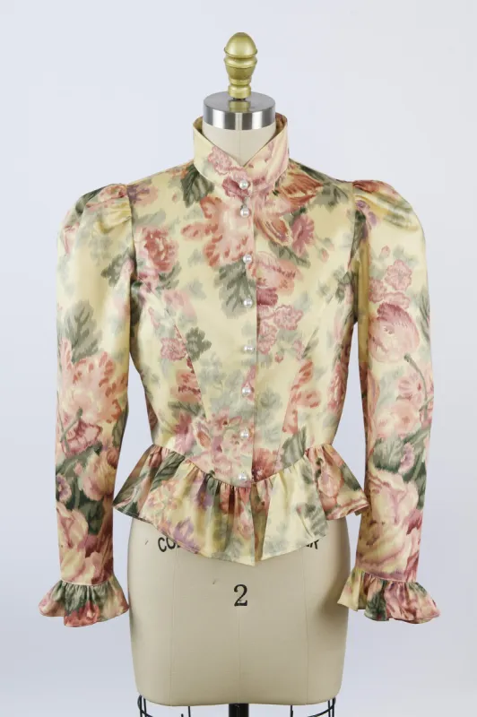 One-Of-A-Kind Grace Blouse in Vintage Yellow Floral sold by Batsheva