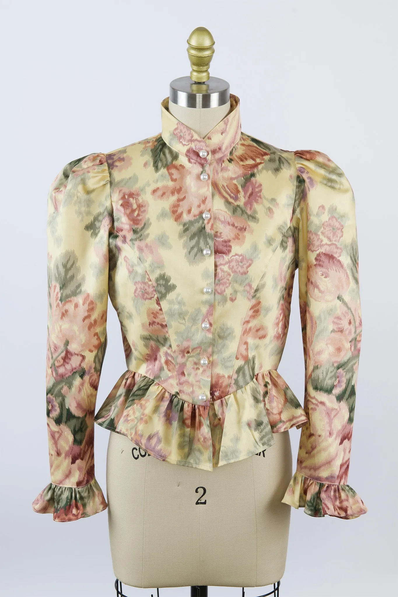 One-Of-A-Kind Grace Blouse in Vintage Yellow Floral sold by Batsheva