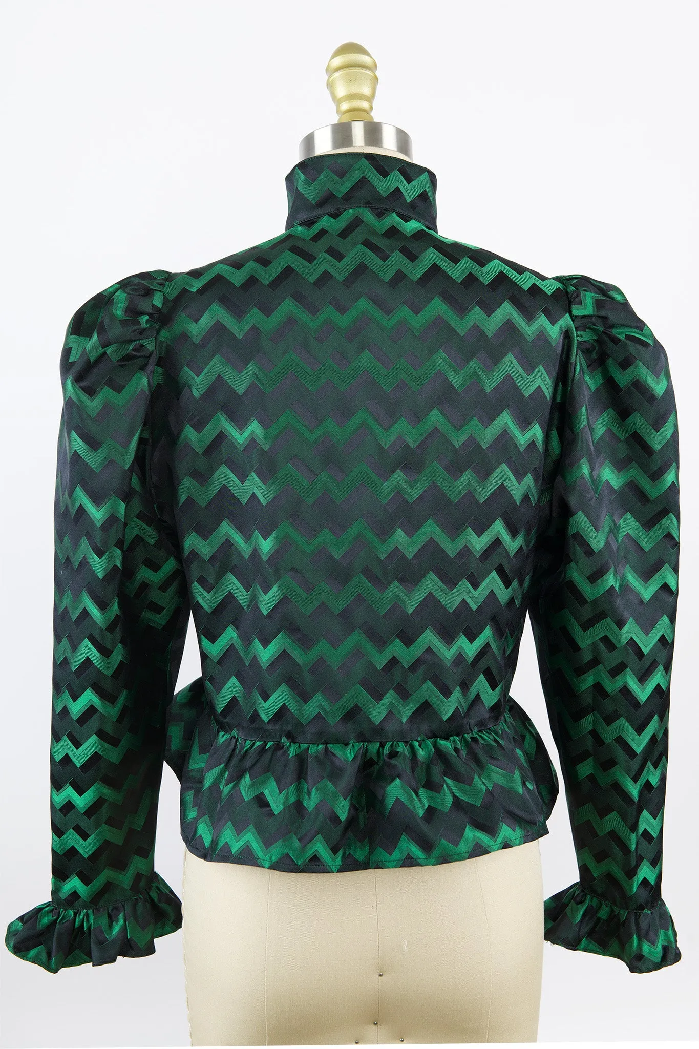 One-Of-A-Kind Grace Blouse in Vintage Green Silk sold by Batsheva product image thumbnail 3