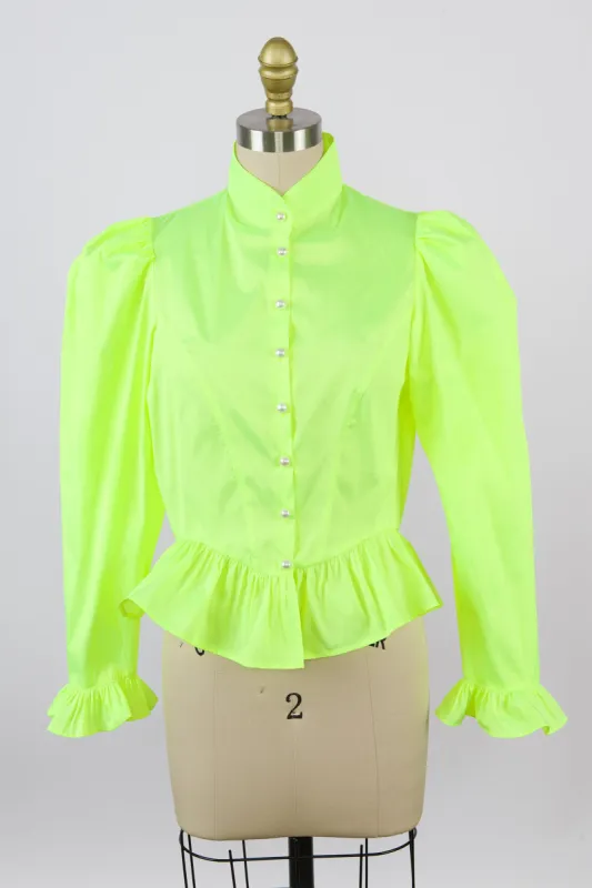Grace Blouse in Neon Yellow Taffeta made by Batsheva