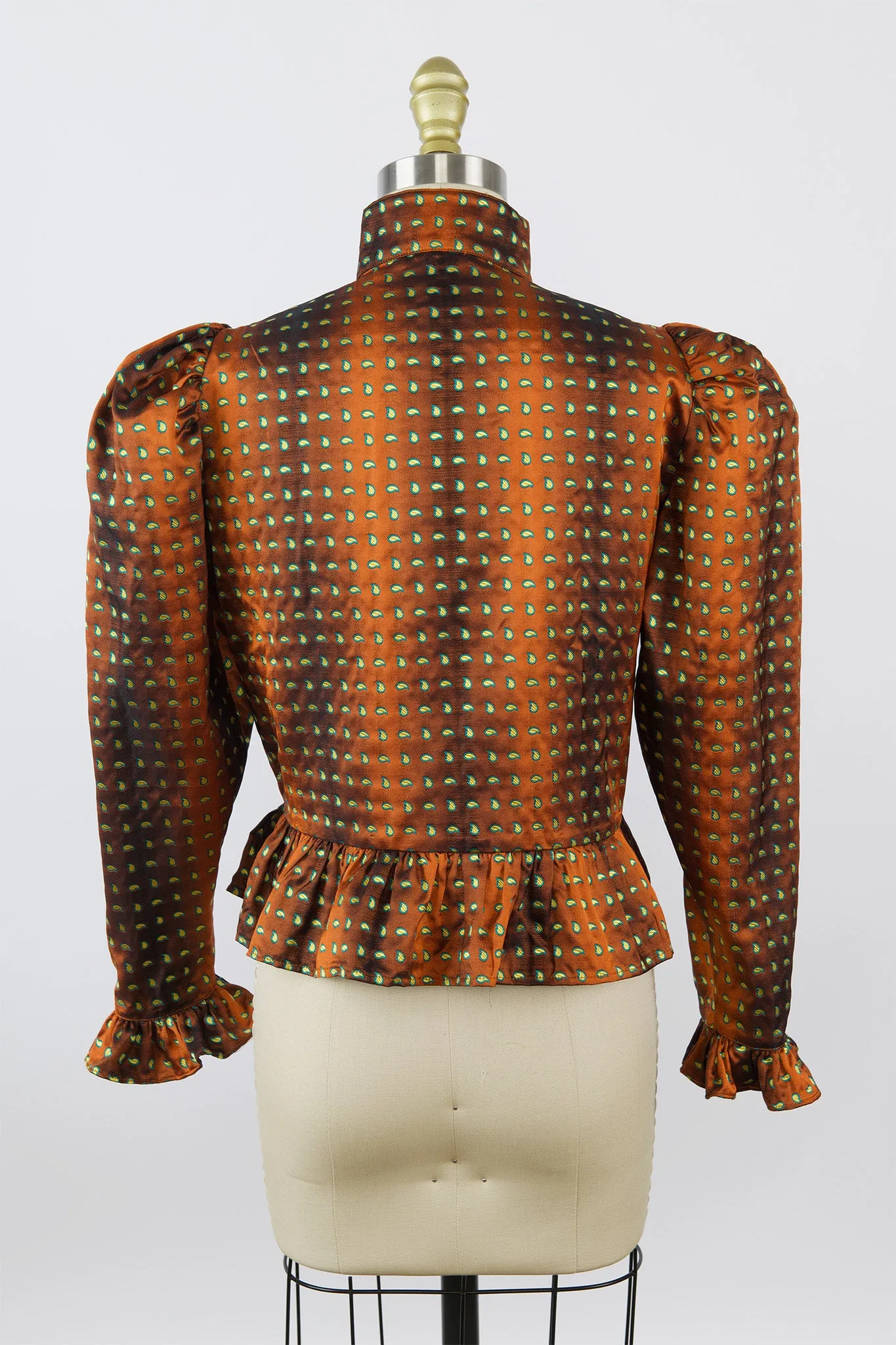 One-Of-A-Kind Grace Blouse in Vintage Copper Silk Paisley sold by Batsheva product image thumbnail 3