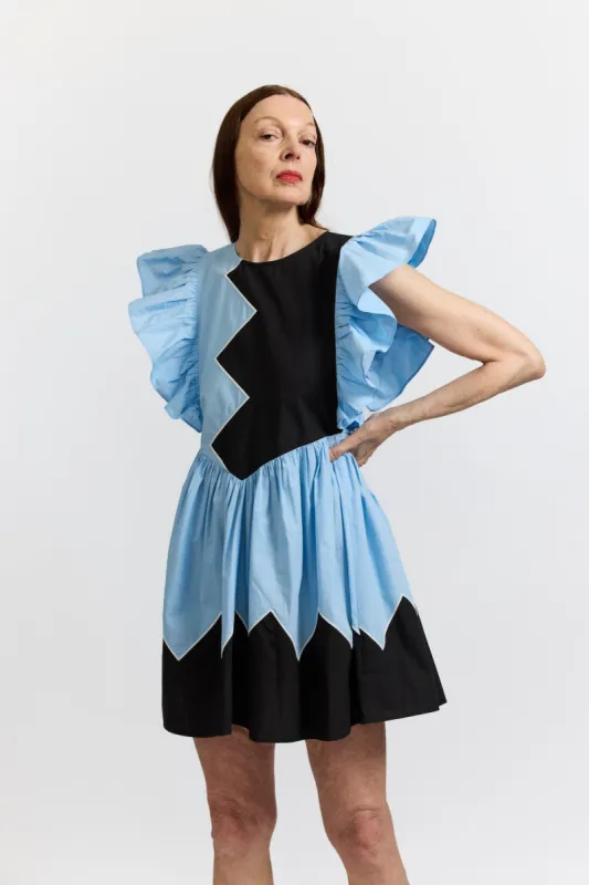 Sample Sale Olive Dress in Powder Blue Cotton sold by Batsheva