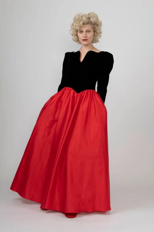 Sample Sale Vintage Black Velvet And Taffeta Gown sold by Batsheva