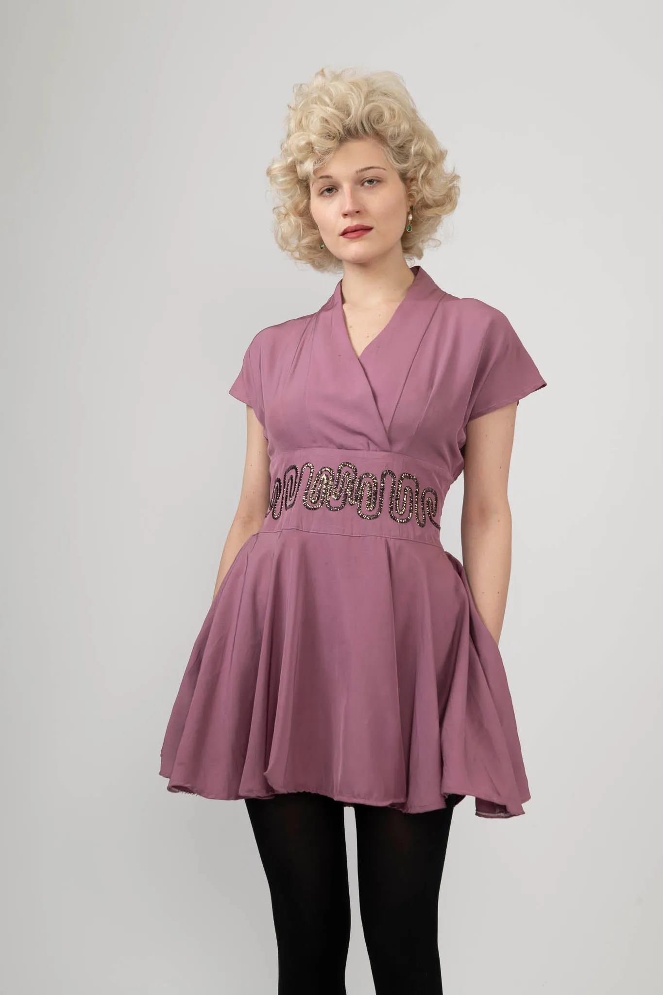 Sample Sale Vintage Purple Mini with Waist Embroidery sold by Batsheva product image thumbnail 3