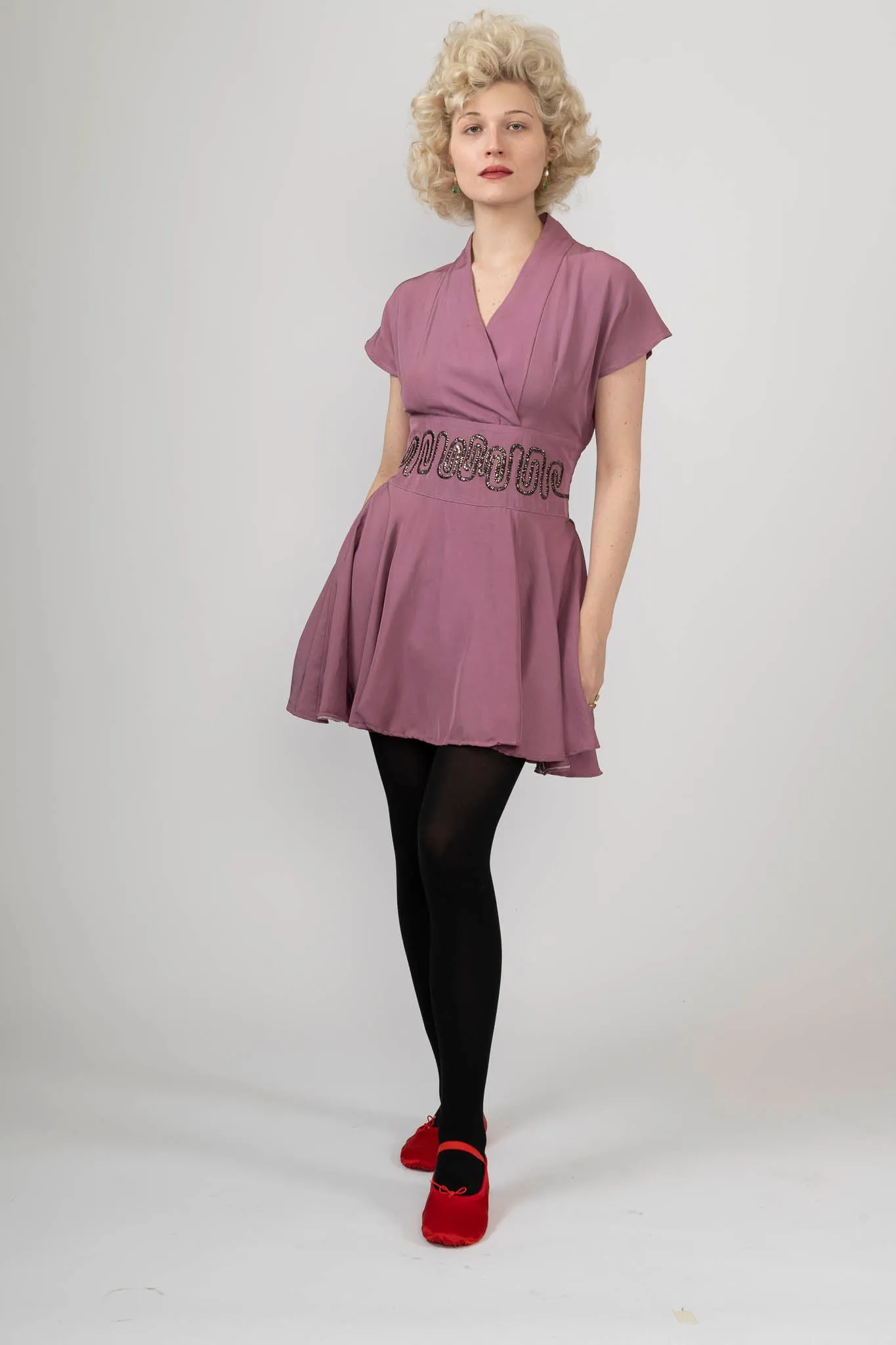 Sample Sale Vintage Purple Mini with Waist Embroidery sold by Batsheva