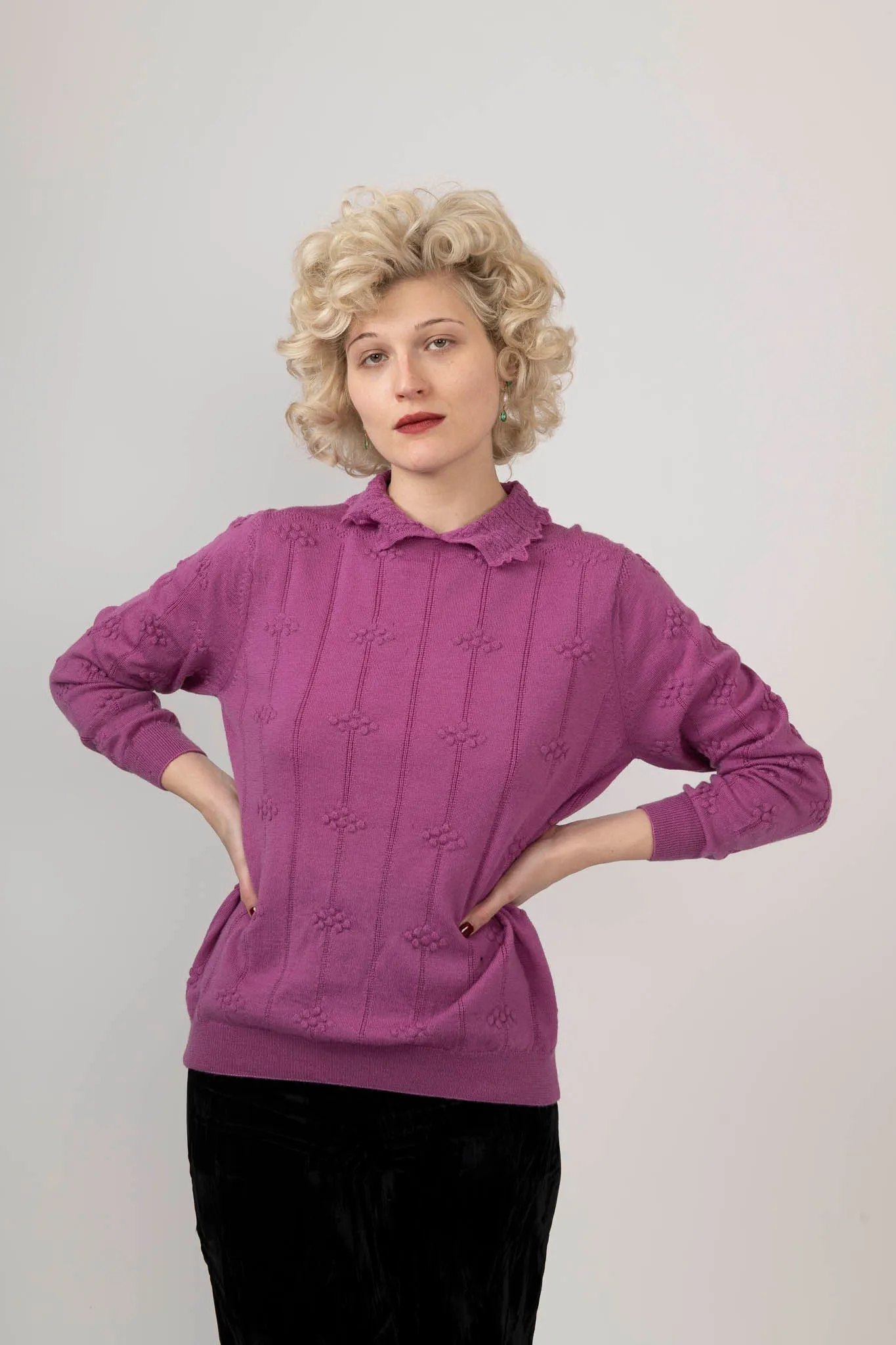 Sample Sale Collared Sweater in Magenta sold by Batsheva product image thumbnail 2