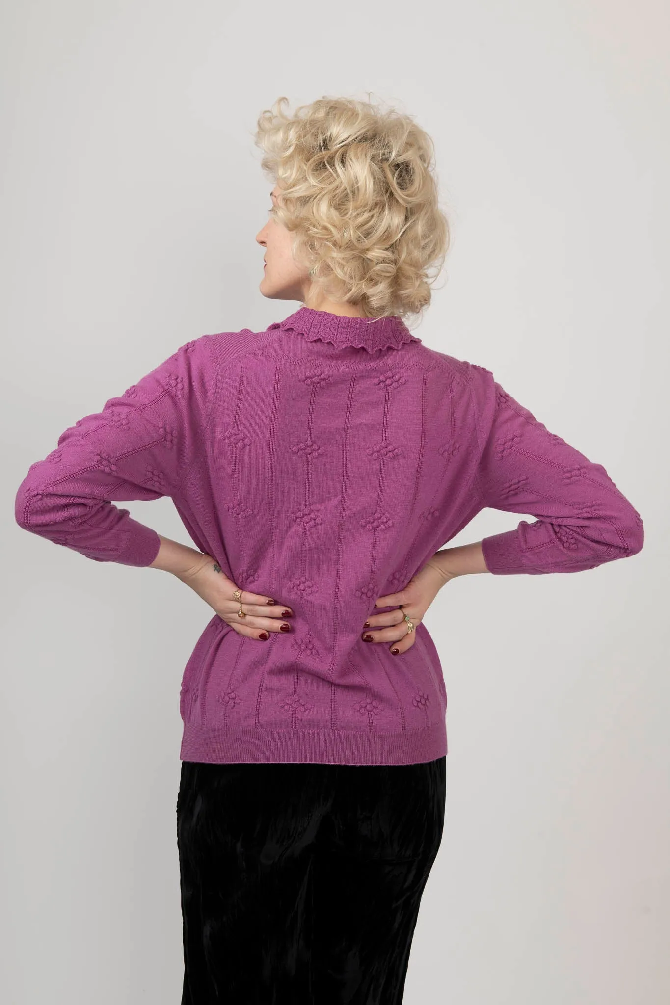 Sample Sale Collared Sweater in Magenta sold by Batsheva product image thumbnail 3