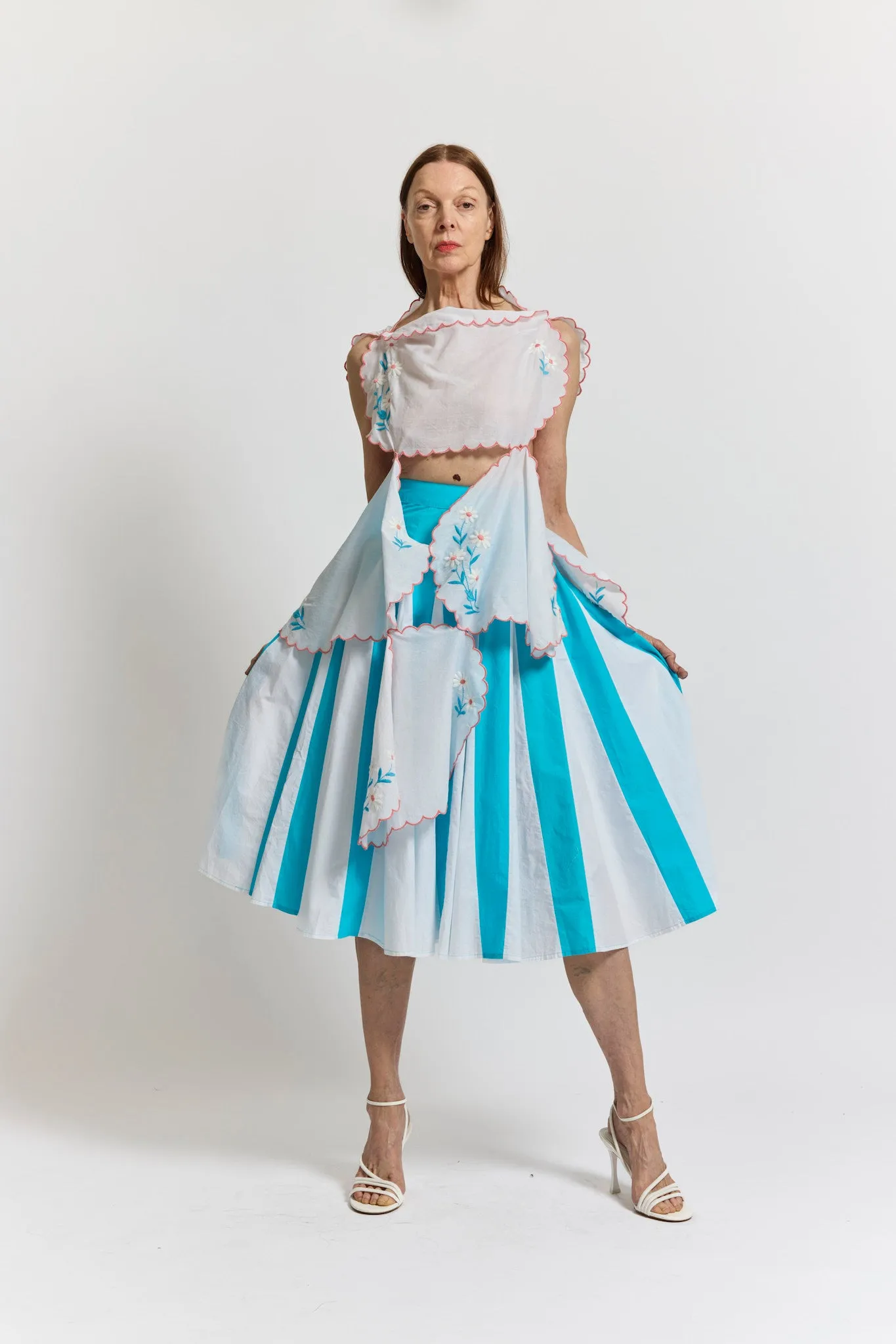 Sample Sale Placemat Tunic in White Organdy sold by Batsheva