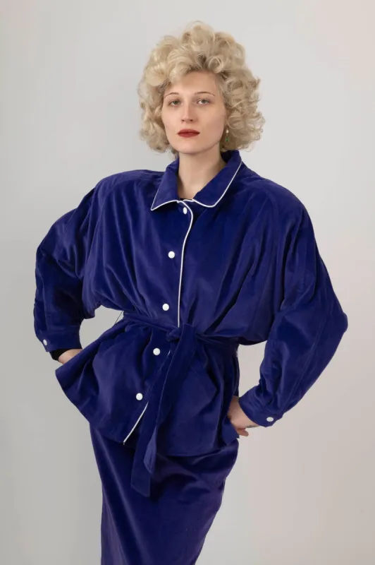 Sample Sale Giovanna Jacket in Purple Velveteen made by Batsheva