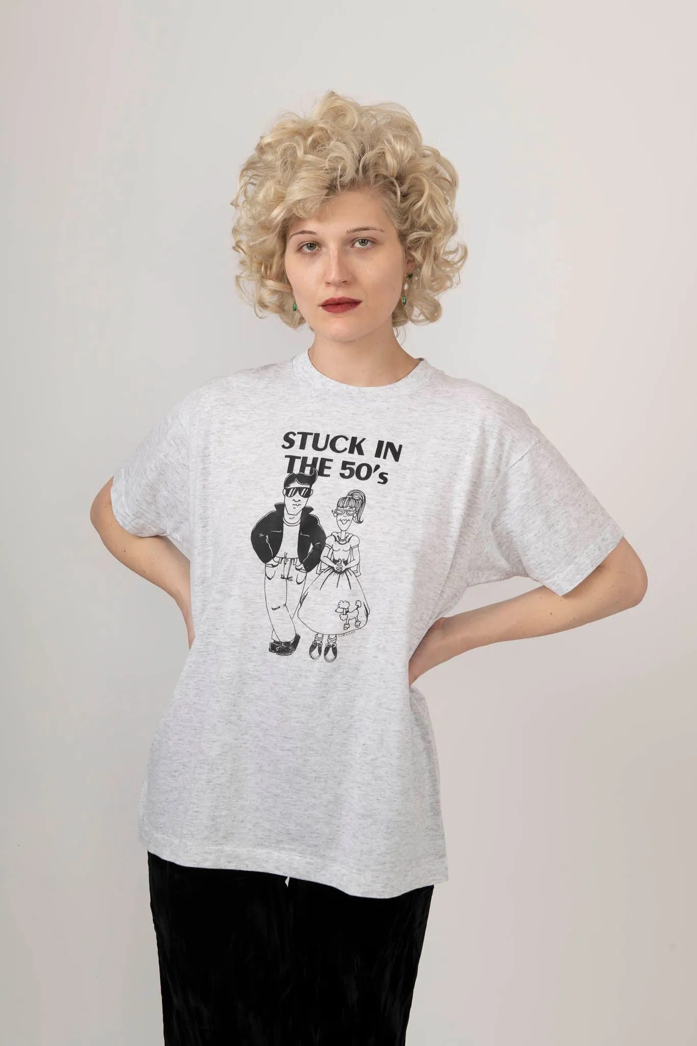 Sample Sale Vintage Stuck in the 50's Tee in Heather Gray sold by Batsheva