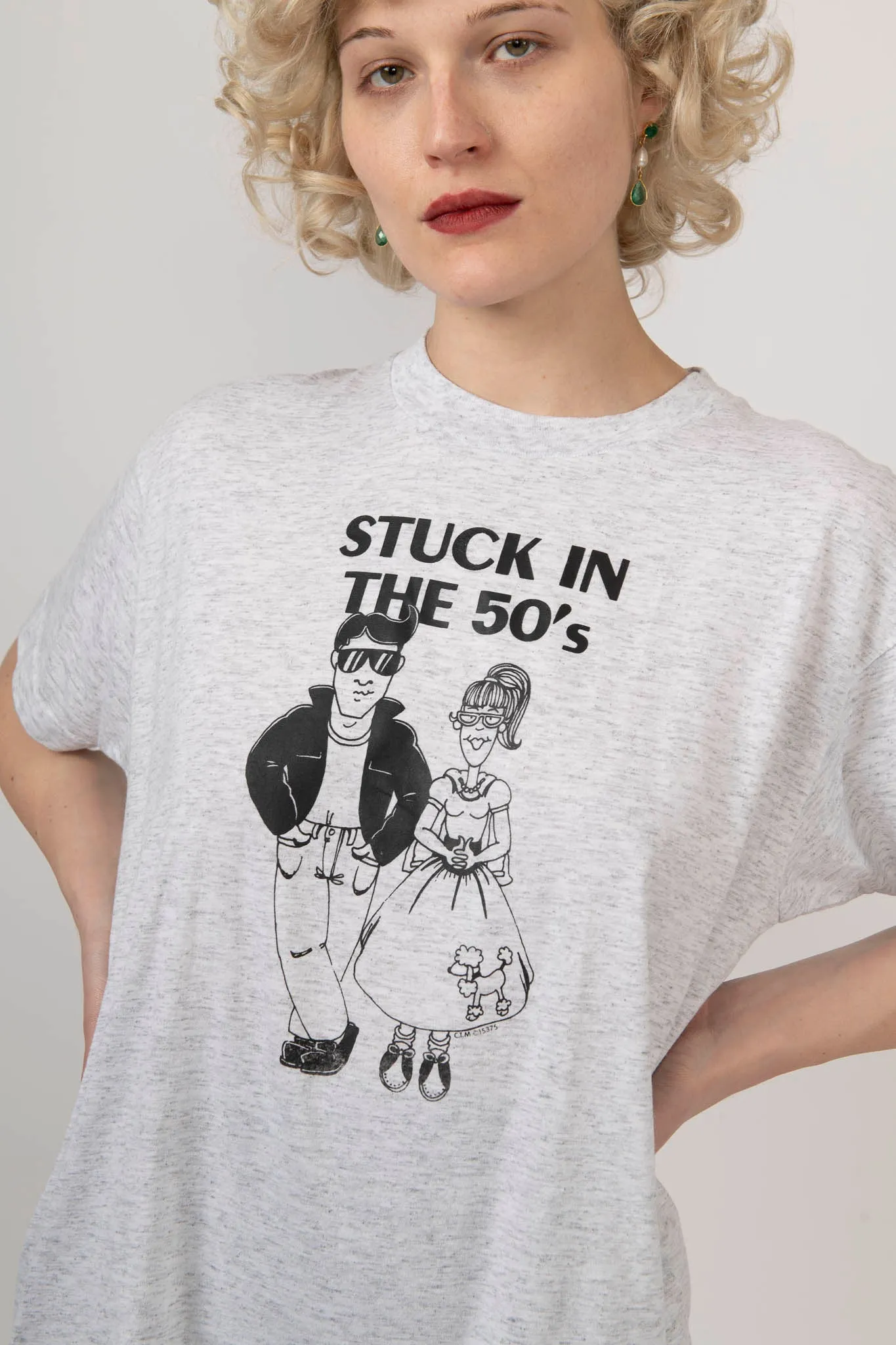 Sample Sale Vintage Stuck in the 50's Tee in Heather Gray sold by Batsheva product image thumbnail 3