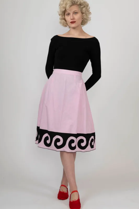 Sample Sale Cotton Skirt in Pink Waves sold by Batsheva