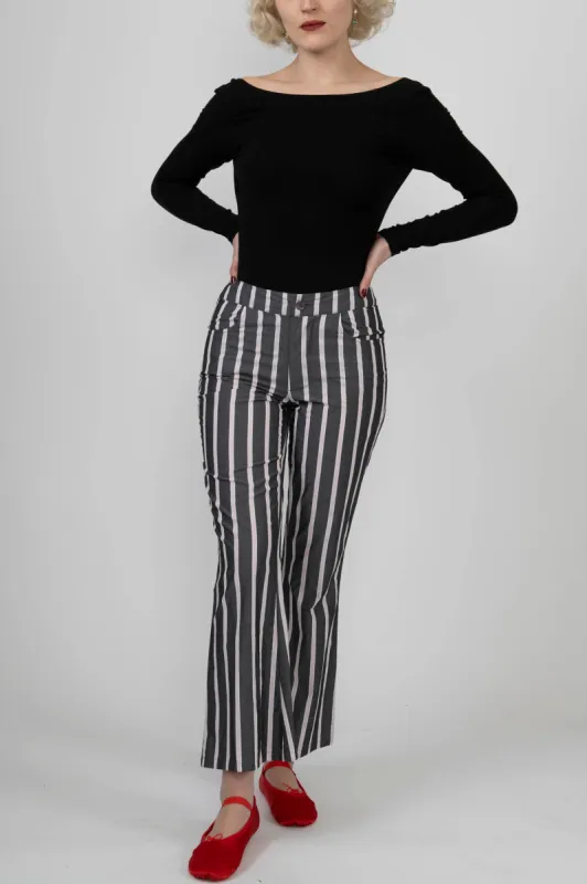 Sample Sale Lawyer Pant in Grey and Pink Stripe made by Batsheva