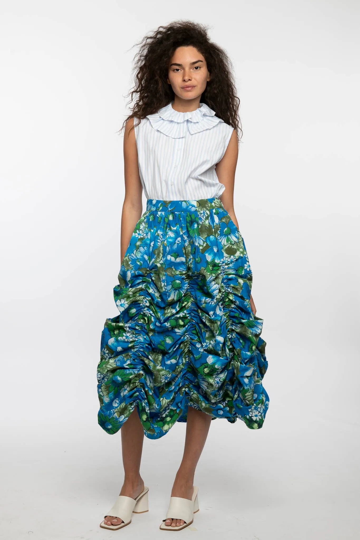 Anja Skirt in Blue Floral sold by Batsheva product image thumbnail 2