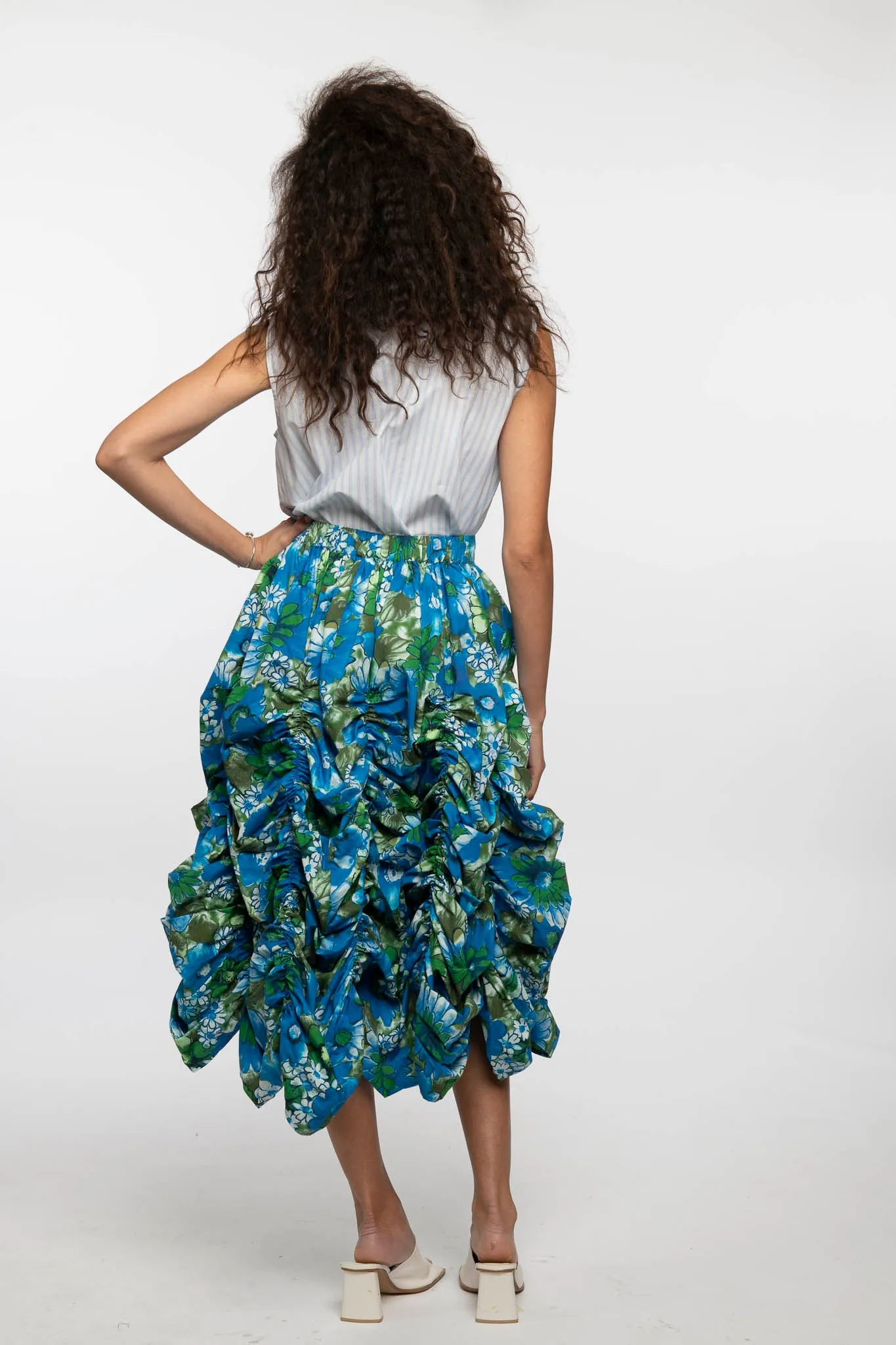 Anja Skirt in Blue Floral sold by Batsheva product image thumbnail 3