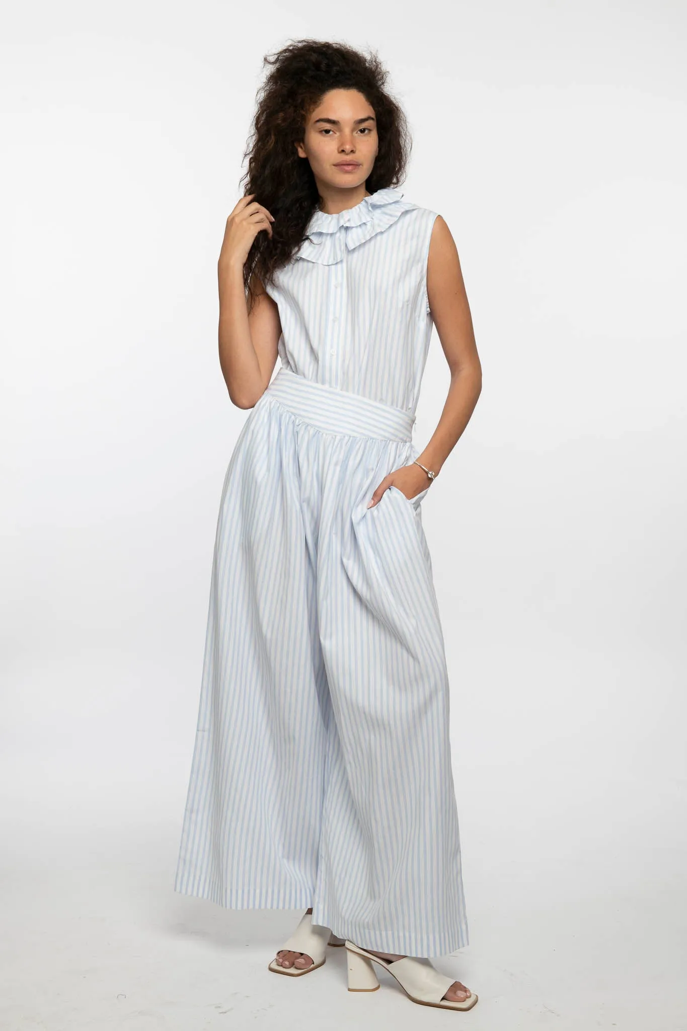 Kafka Pant in Blue Stripe sold by Batsheva