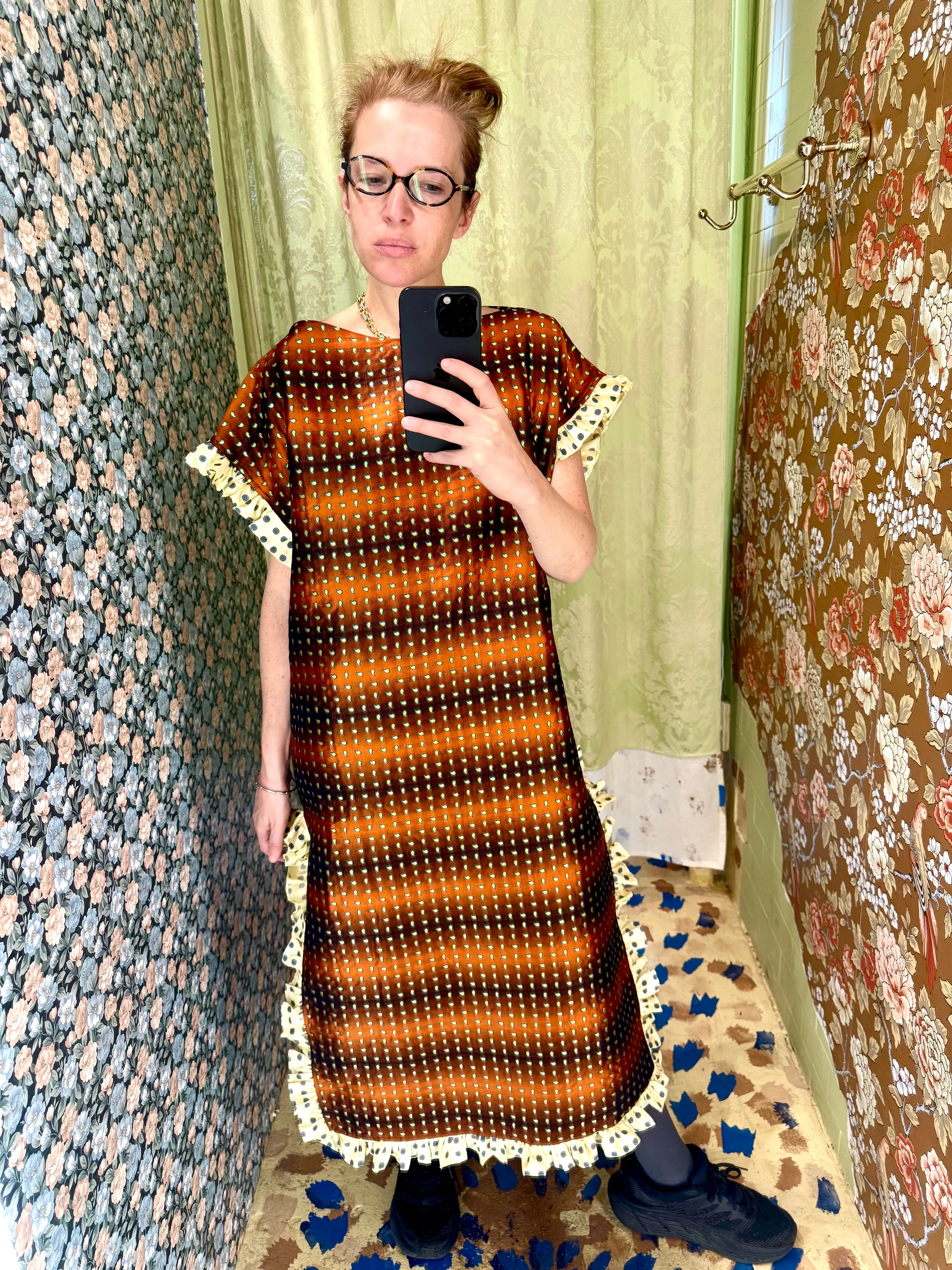 Caftan in Vintage Ombré Paisley Silk sold by Batsheva