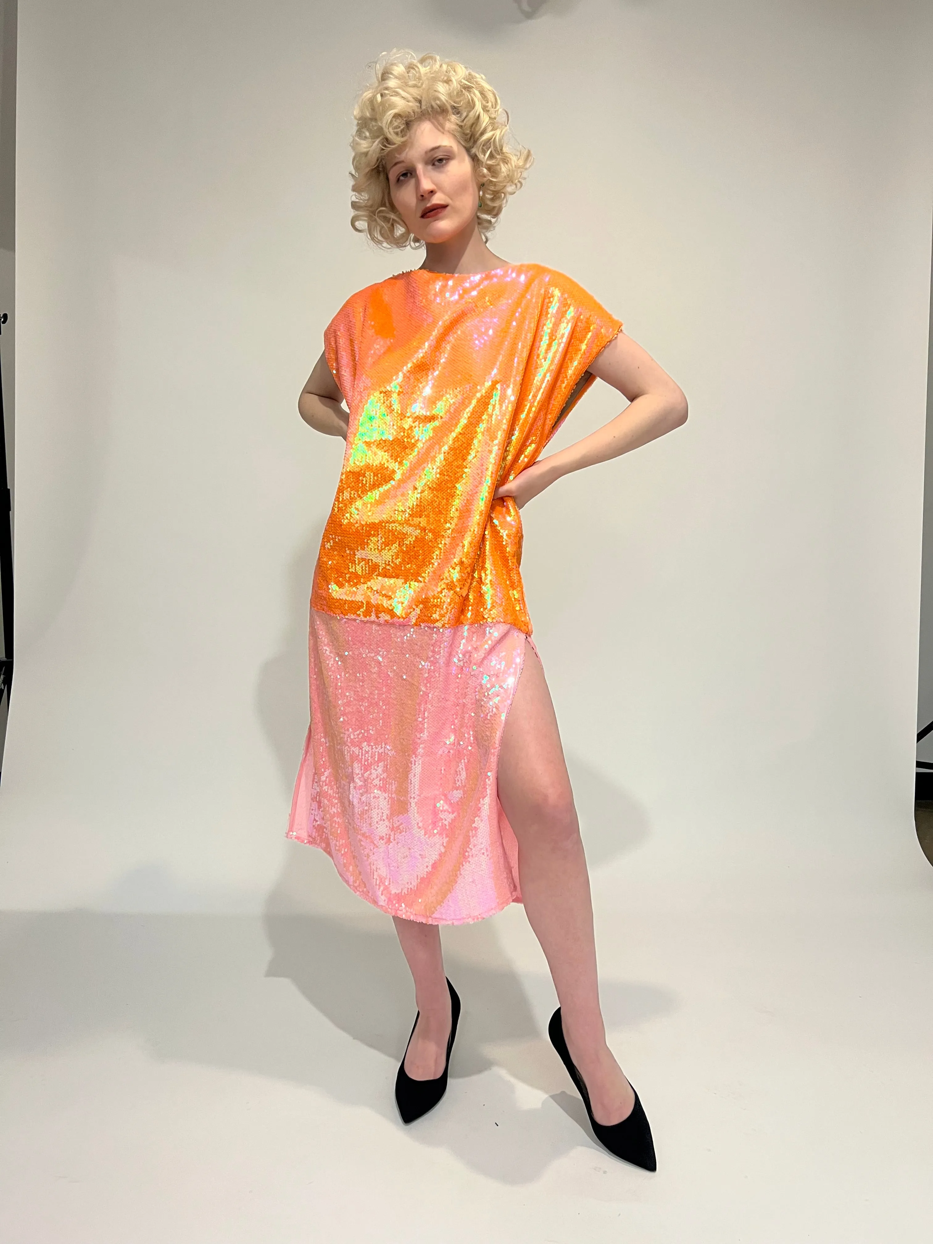 Caftan in Orange and Pink Sequins sold by Batsheva product image thumbnail 2