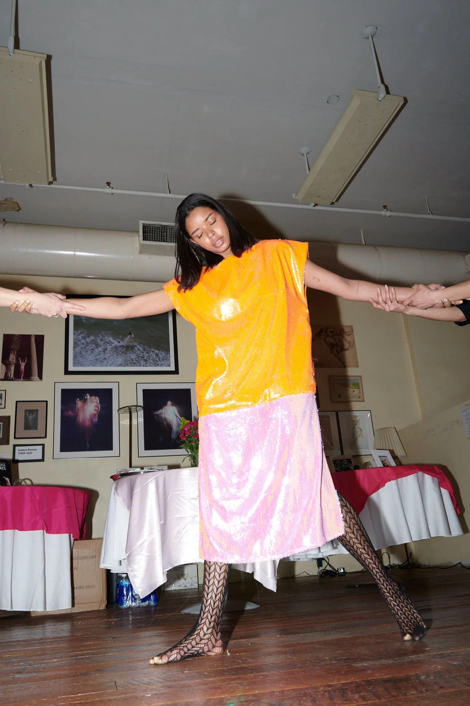 Caftan in Orange and Pink Sequins sold by Batsheva product image thumbnail 3