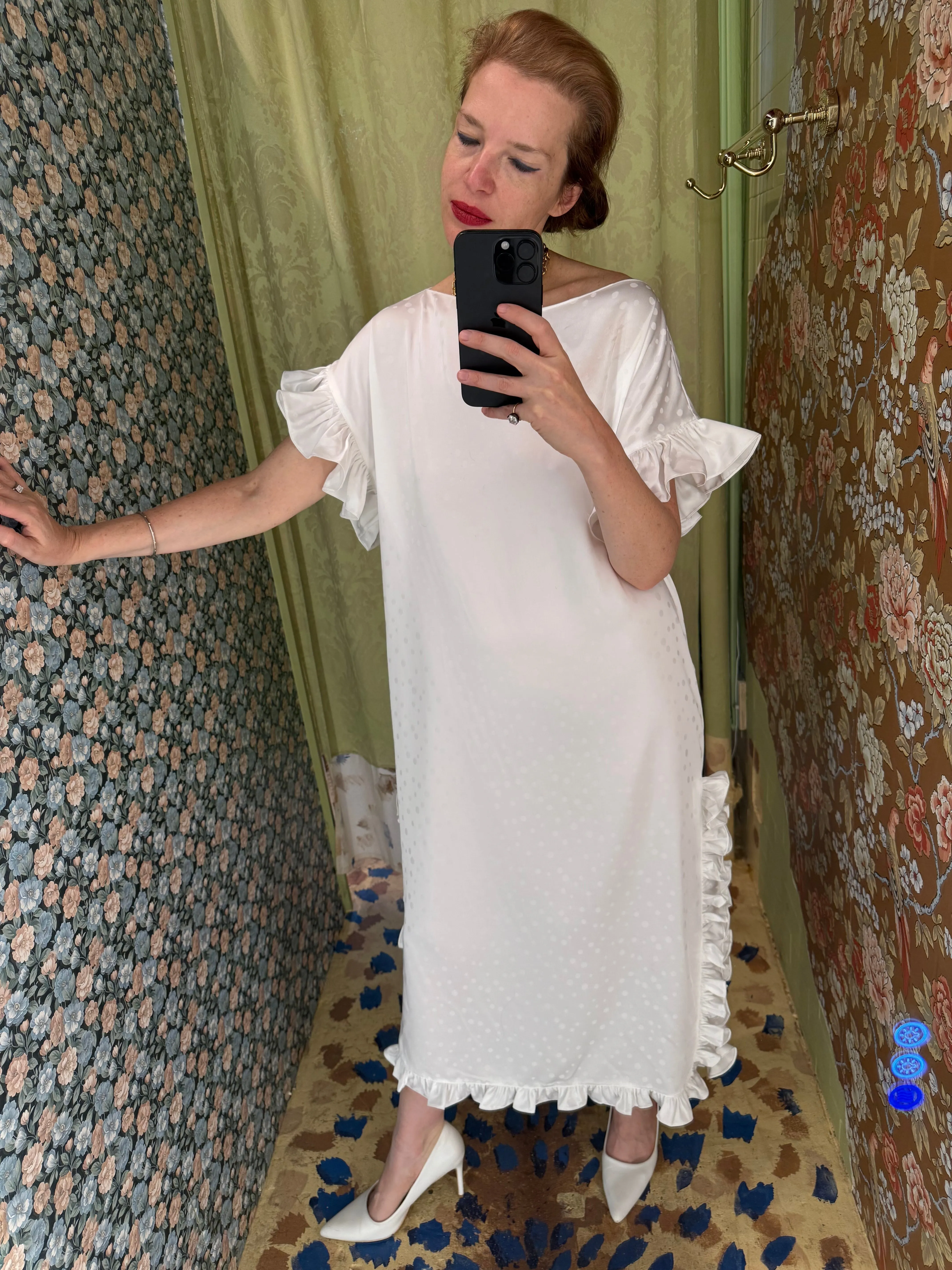 Caftan in White Dot Jacquard sold by Batsheva product image thumbnail 2