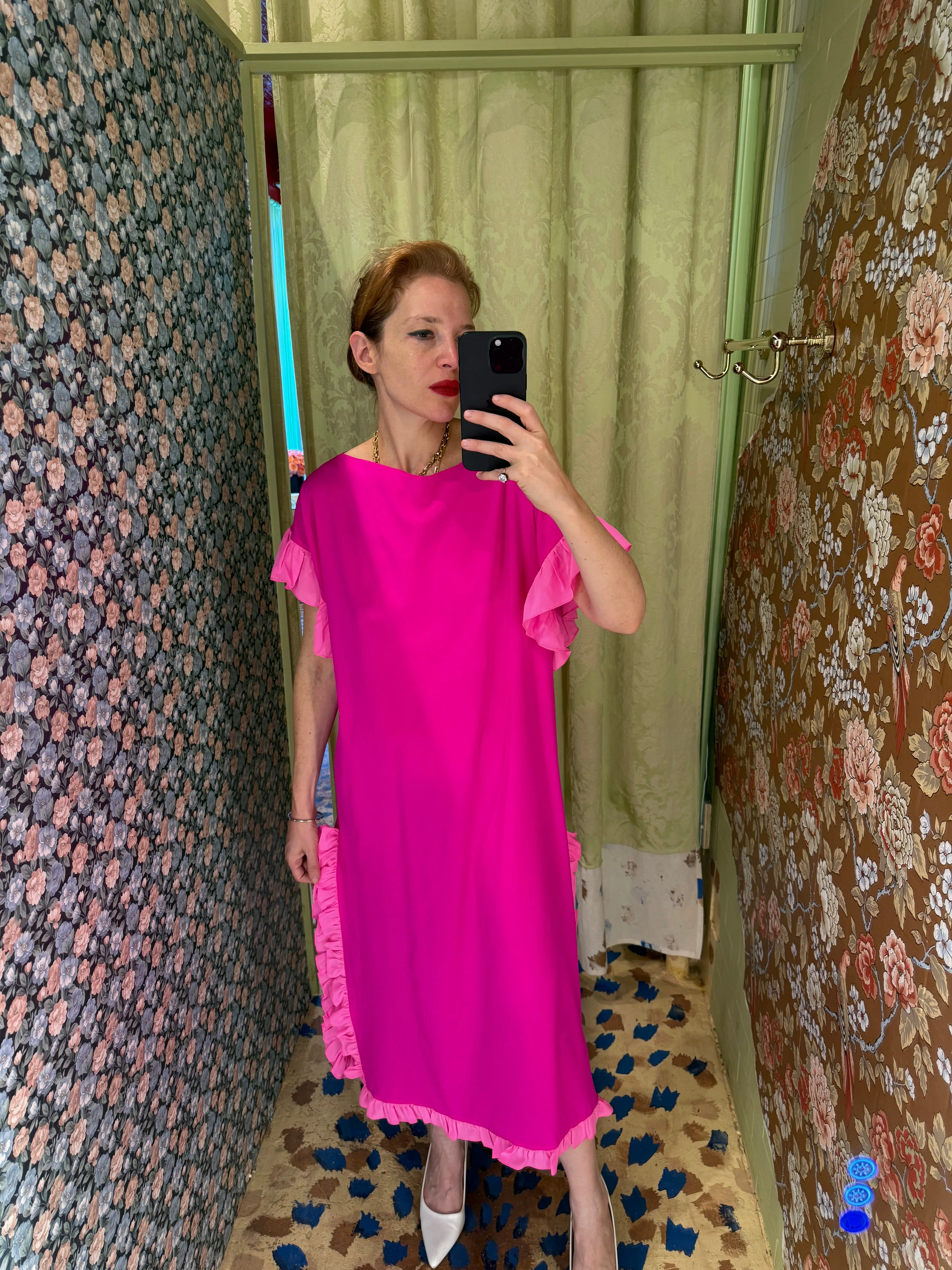 Caftan in Fuchsia Silk Crepe sold by Batsheva product image thumbnail 3