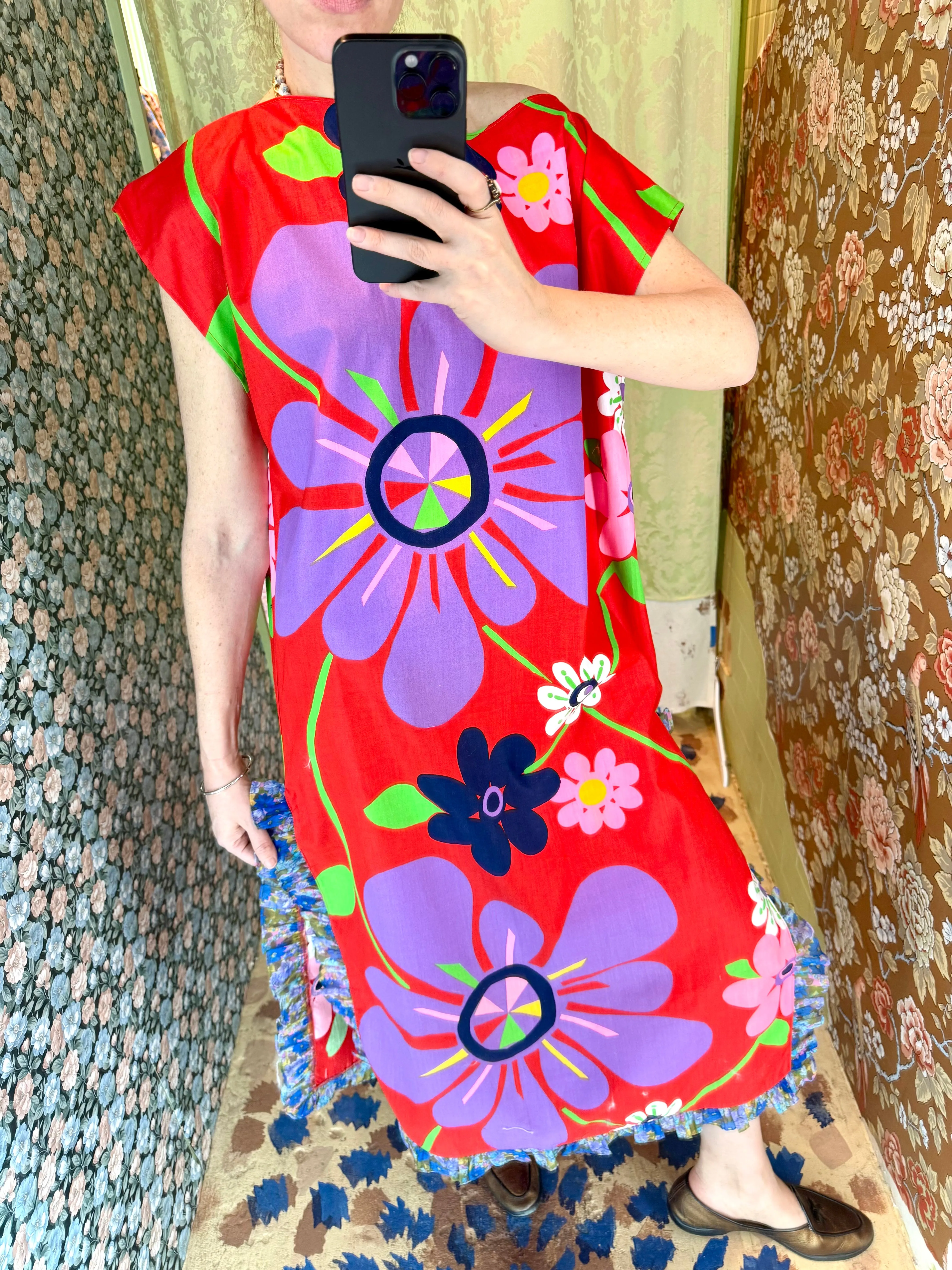 Caftan in Vintage Red Graphic Floral sold by Batsheva product image thumbnail 3