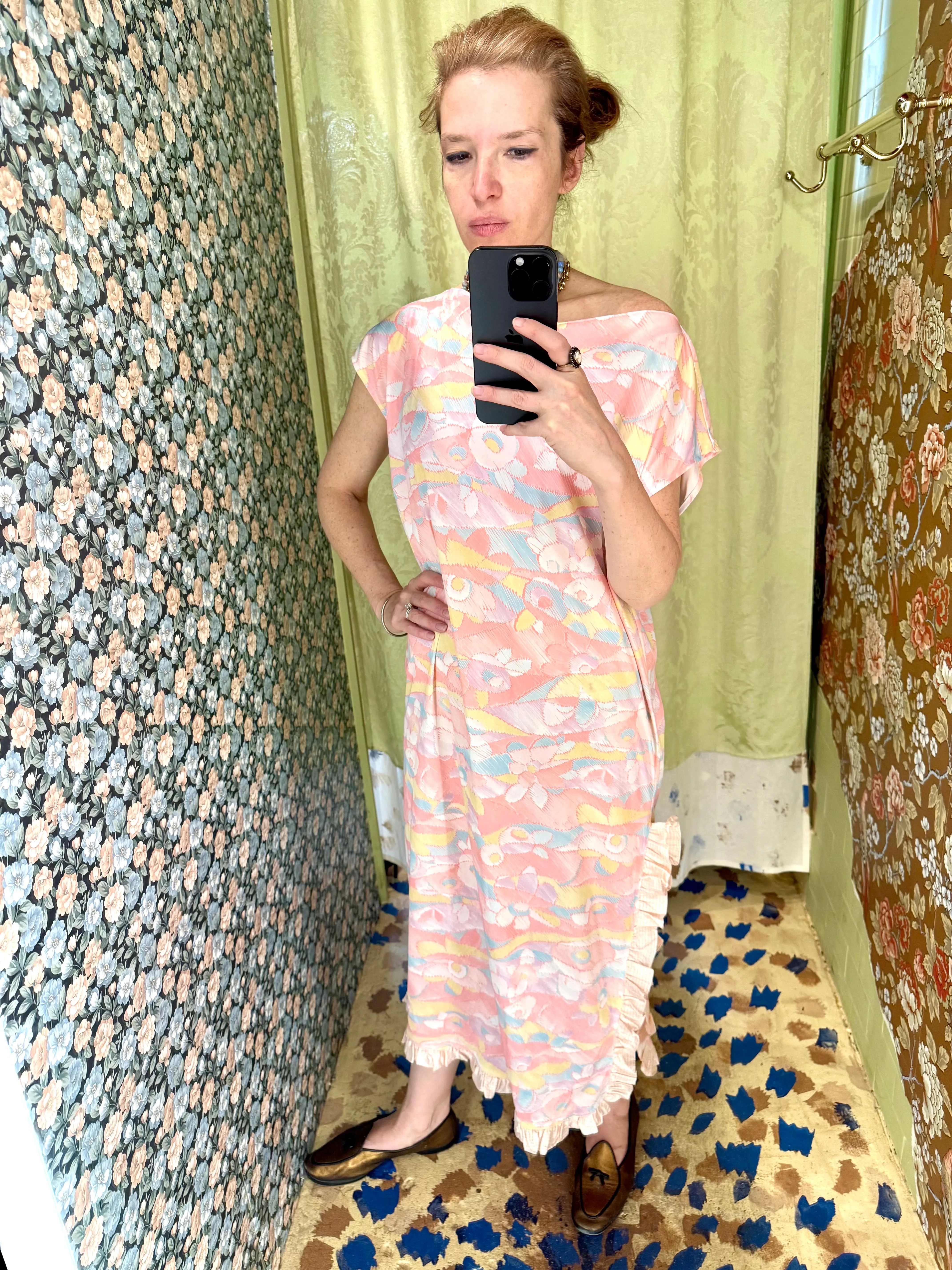 Caftan in Vintage Pink Floral Jersey sold by Batsheva product image thumbnail 3