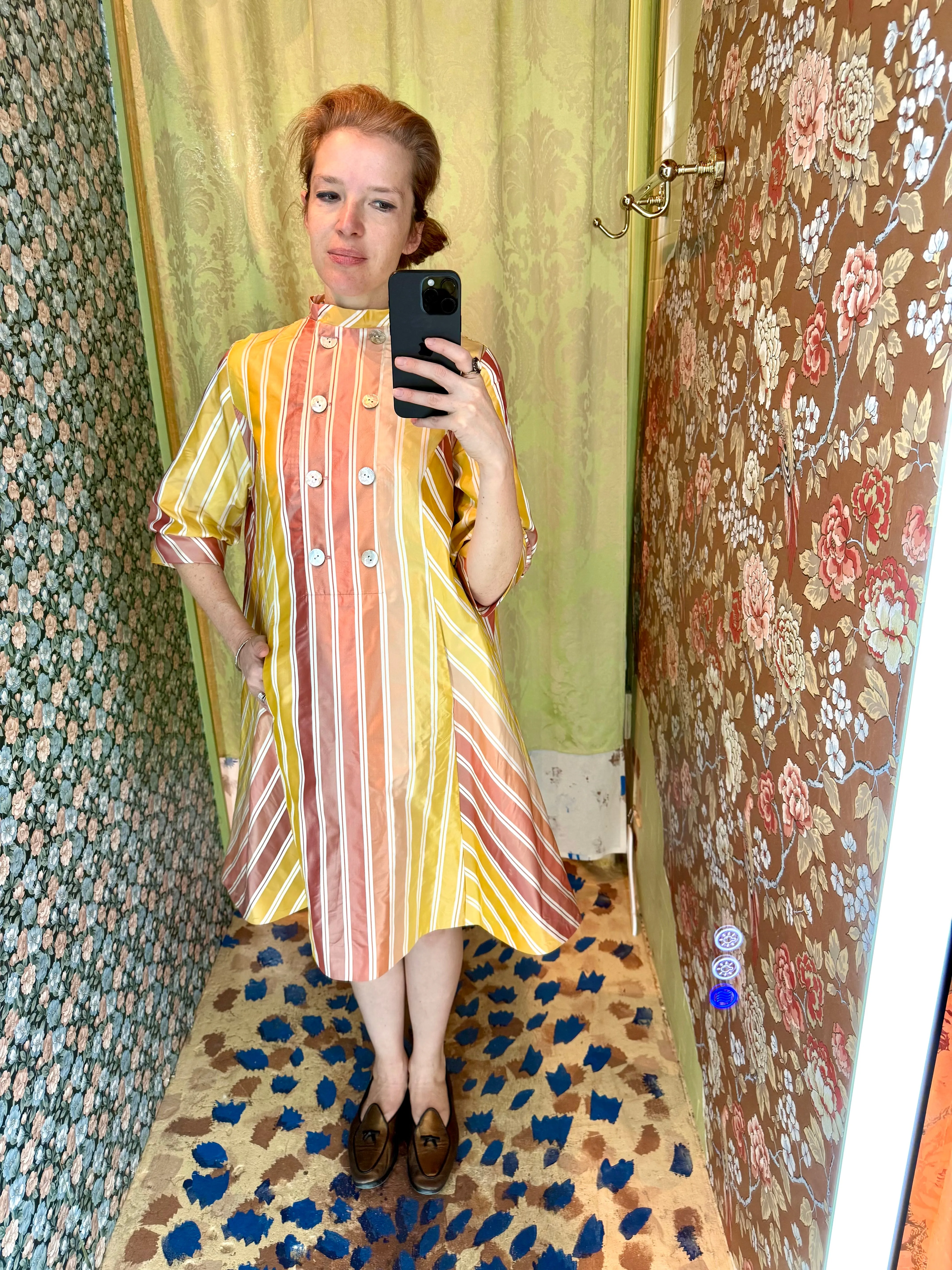 Beray Coat Dress in Striped Silk Taffeta sold by Batsheva product image thumbnail 2