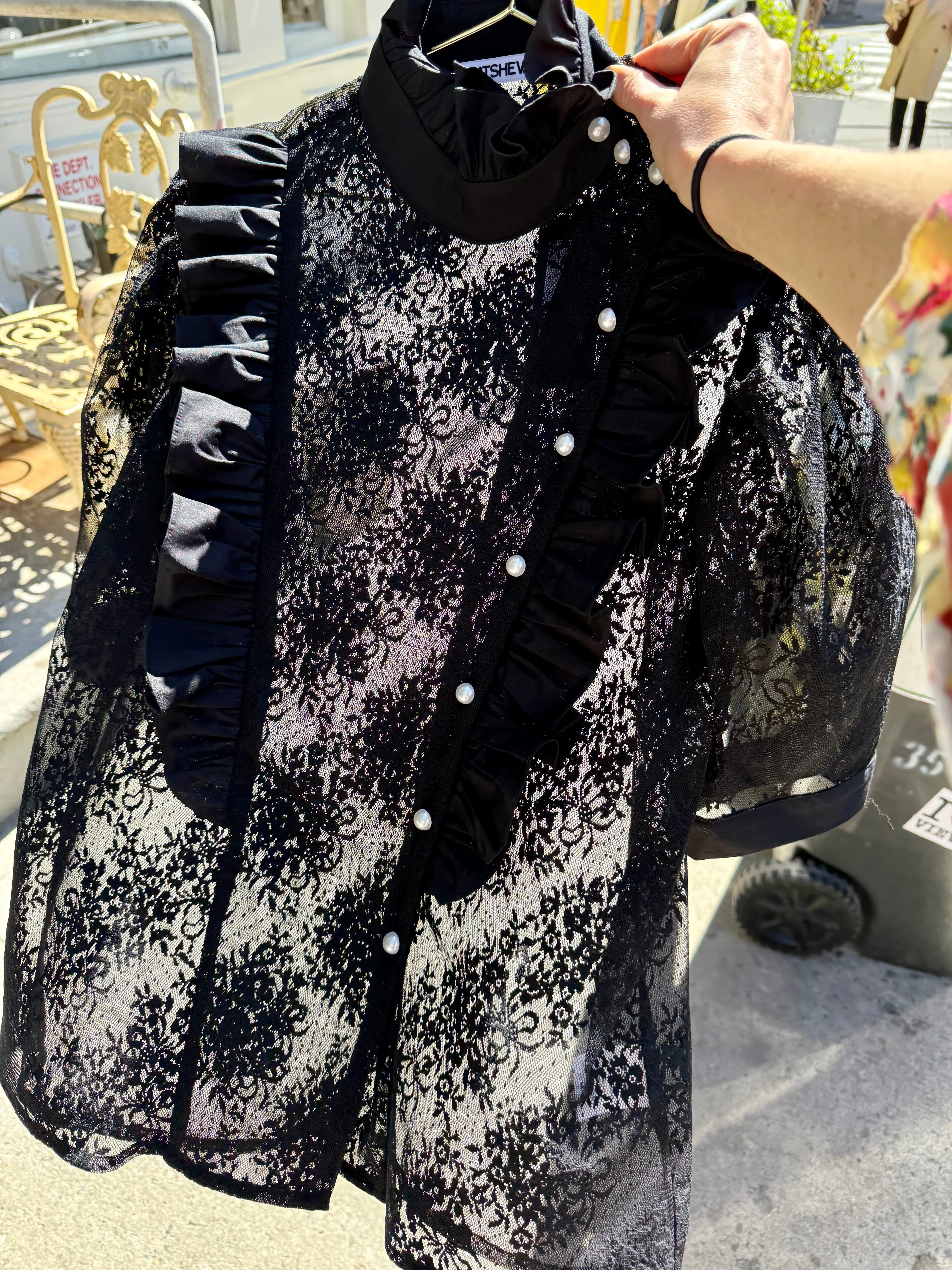 Claire Blouse in Black Lace sold by Batsheva product image thumbnail 3