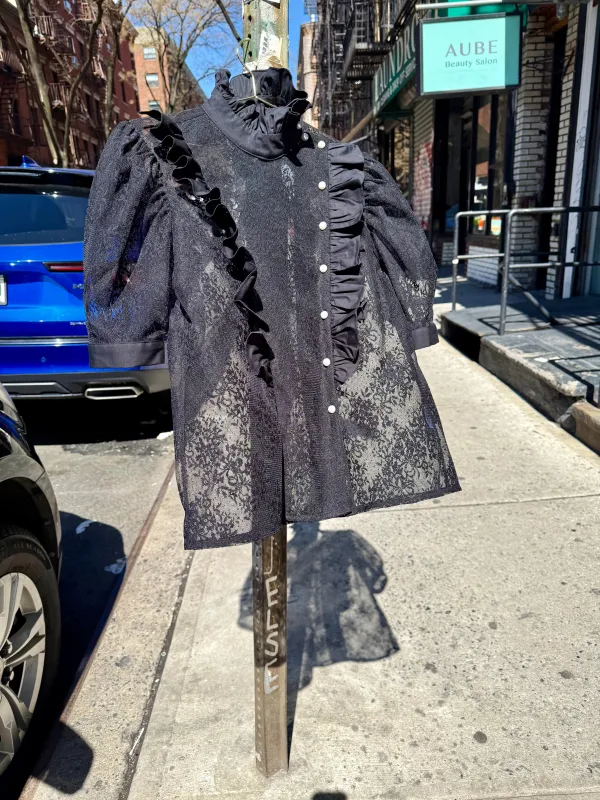 Claire Blouse in Black Lace made by Batsheva