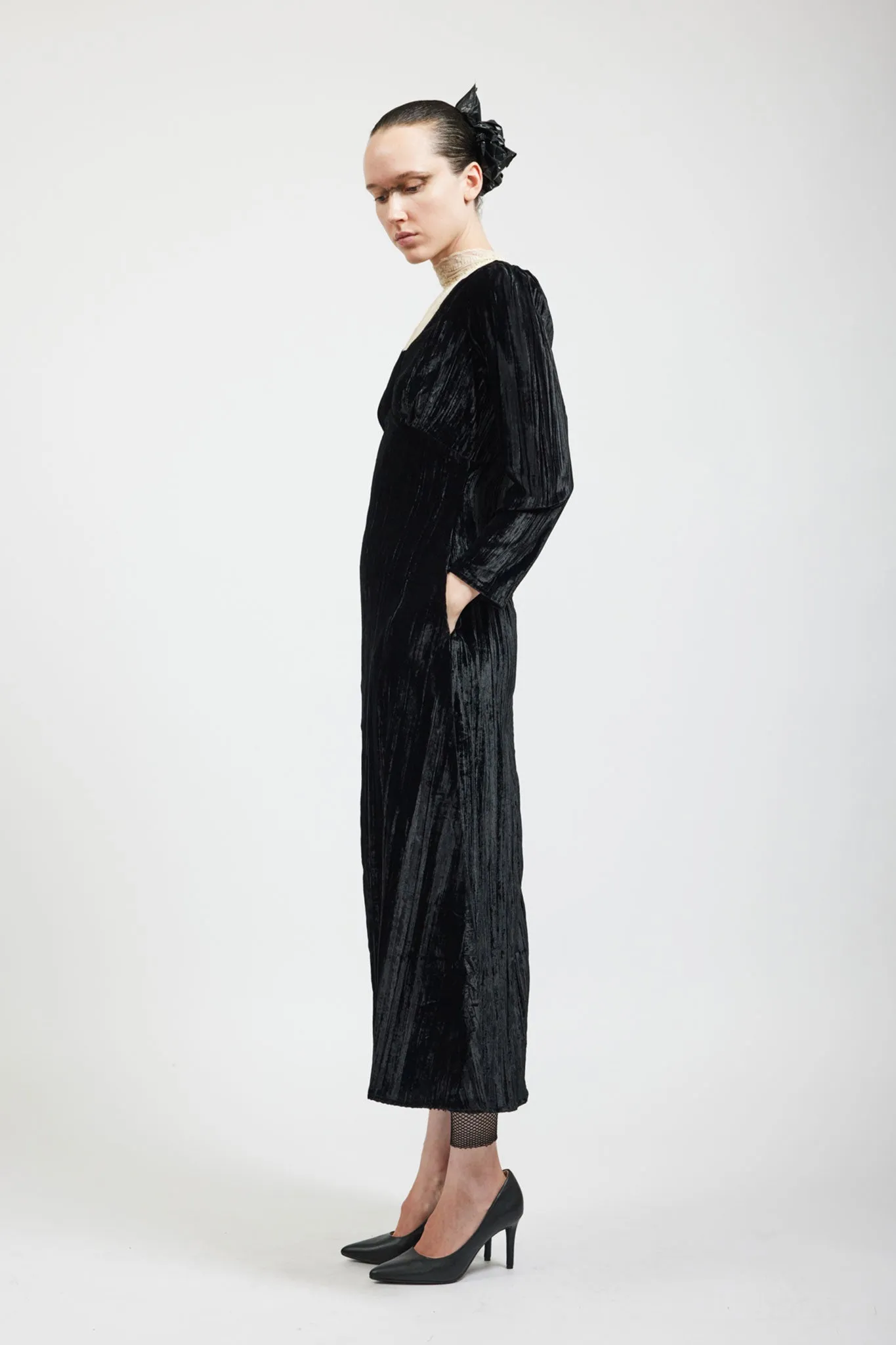 Maryjane Dress in Black Crushed Velvet sold by Batsheva product image thumbnail 5