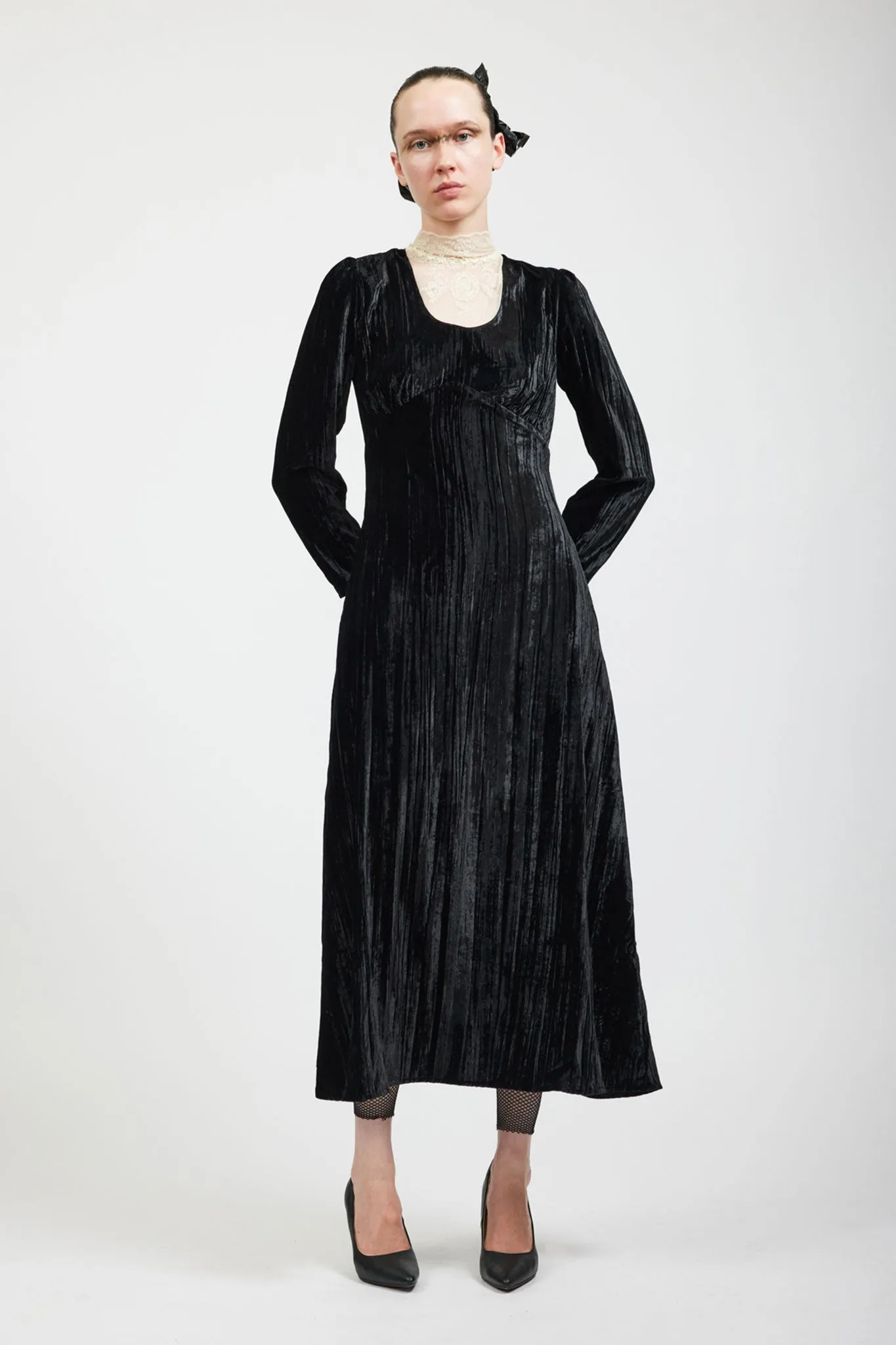 Maryjane Dress in Black Crushed Velvet sold by Batsheva product image thumbnail 3