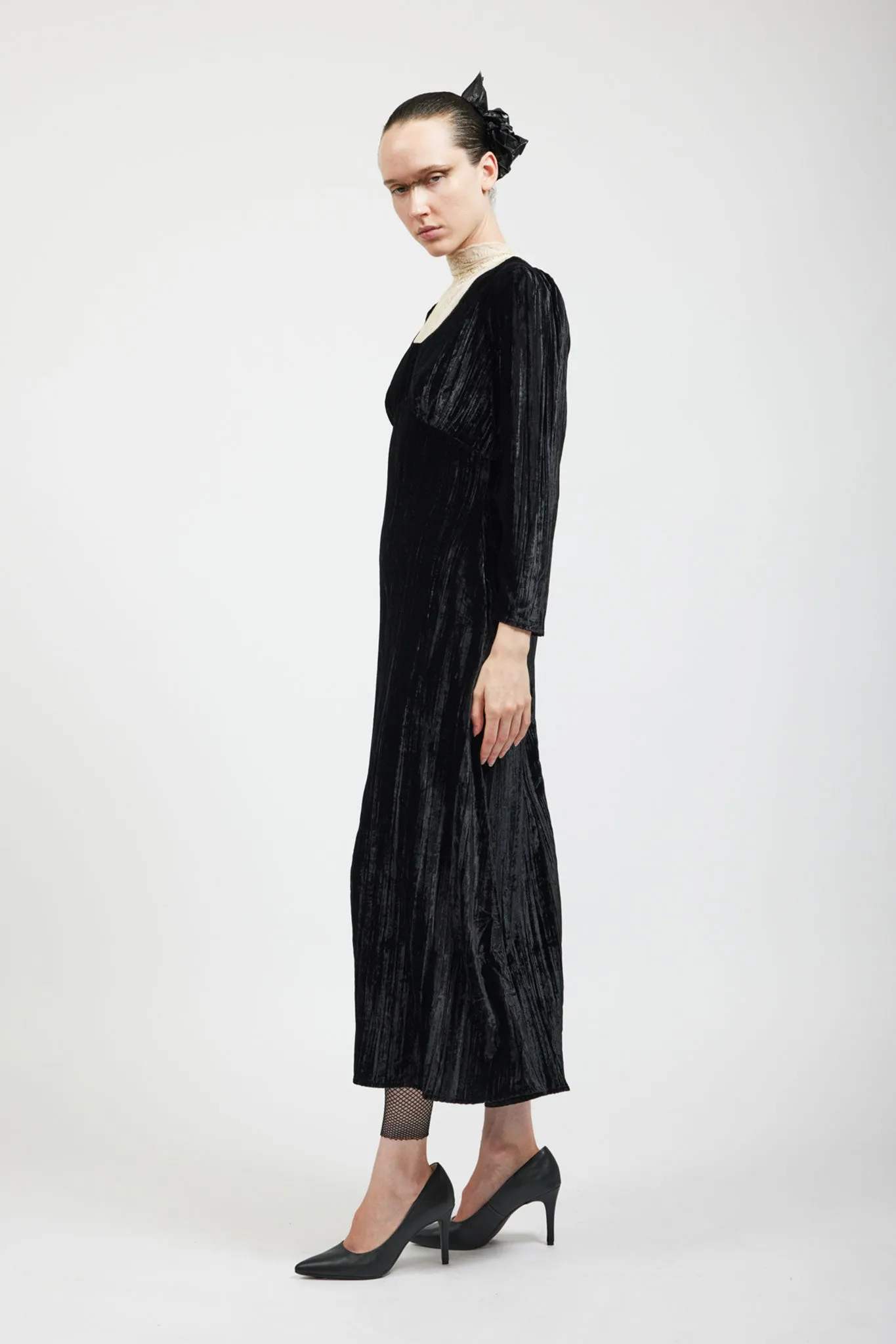Maryjane Dress in Black Crushed Velvet sold by Batsheva product image thumbnail 4