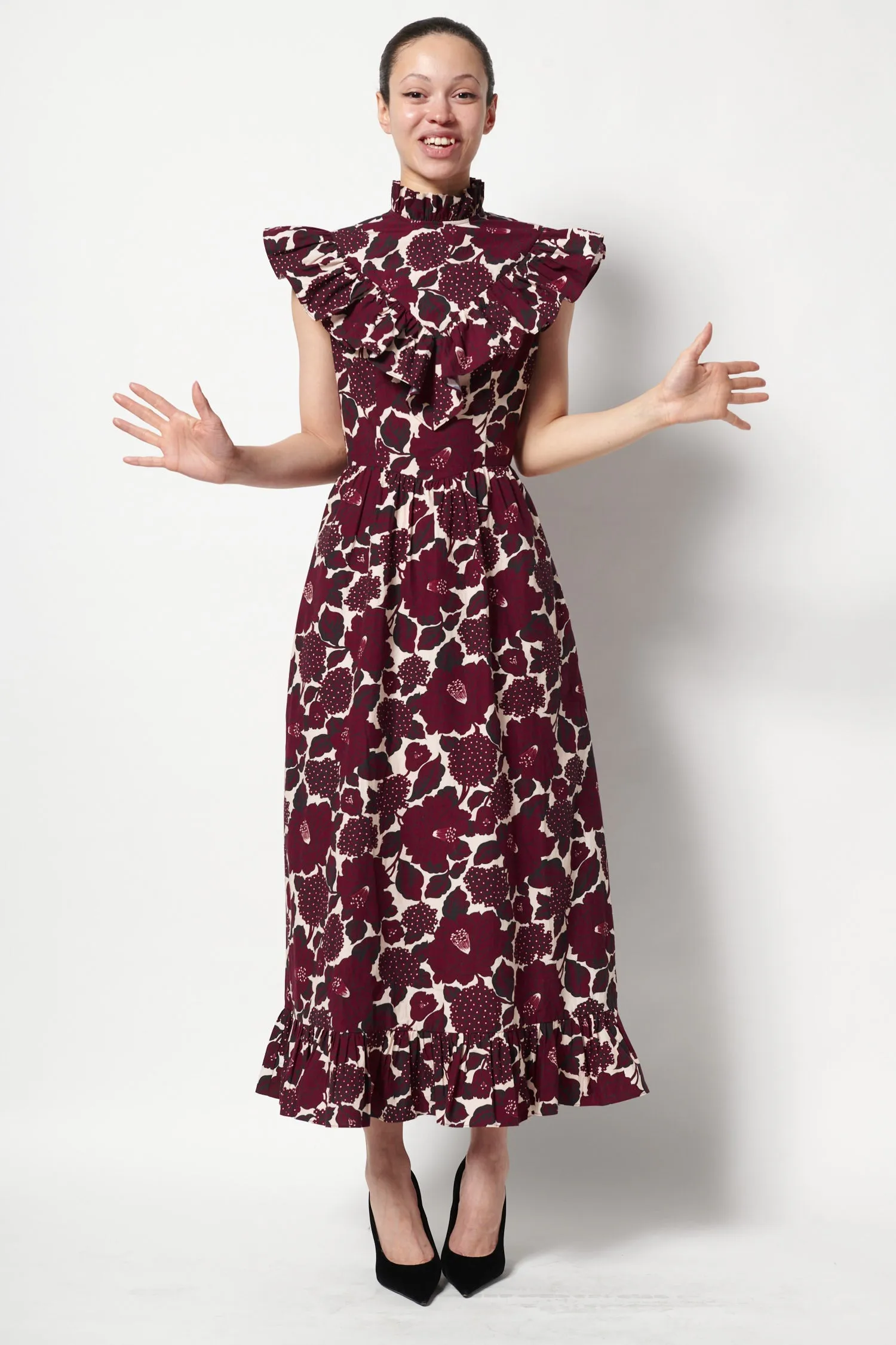 Caroline Dress in Merlot Floral sold by Batsheva product image thumbnail 3