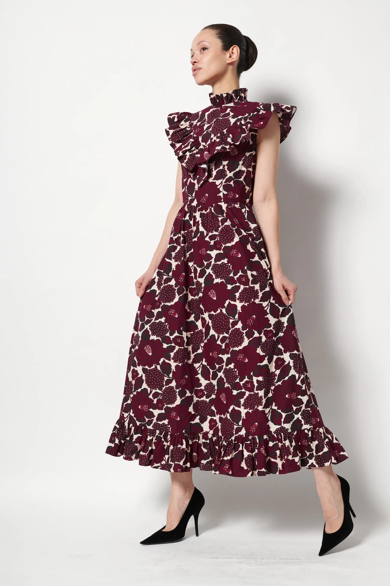 Caroline Dress in Merlot Floral sold by Batsheva product image thumbnail 5
