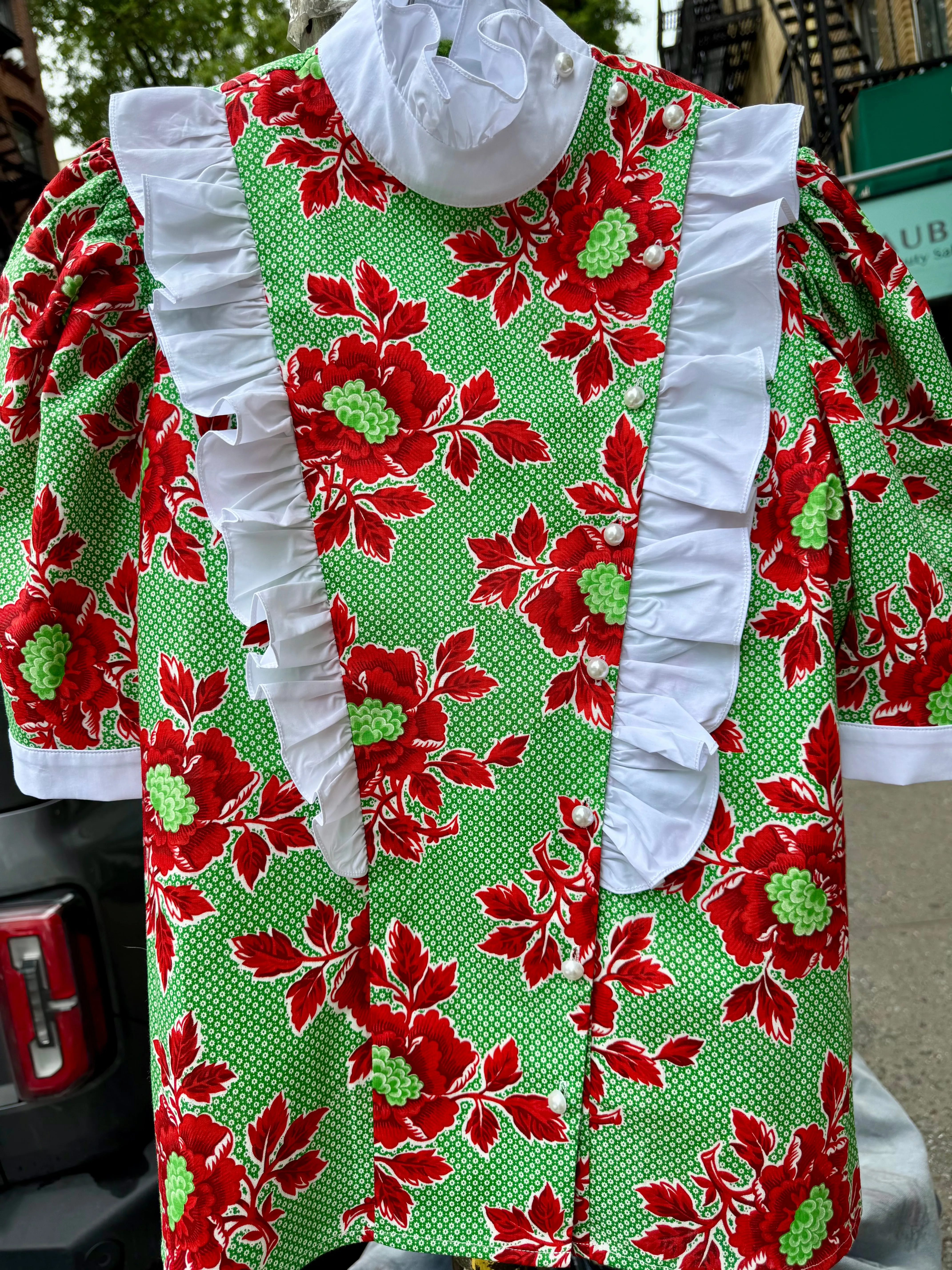 Claire Blouse in Vintage Green and Red Floral sold by Batsheva product image thumbnail 2