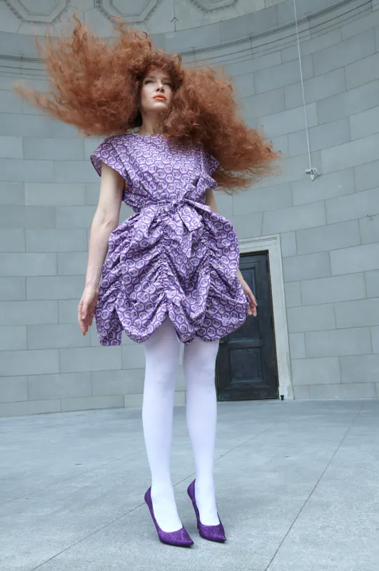 Lily Minidress in Purple Floral sold by Batsheva