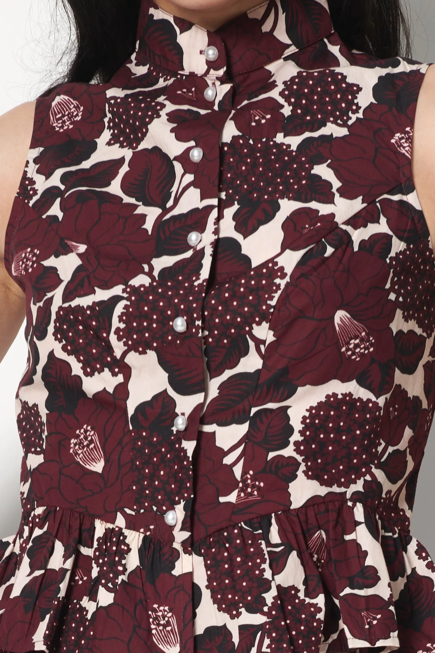 Gia Blouse in Merlot Floral sold by Batsheva product image thumbnail 2