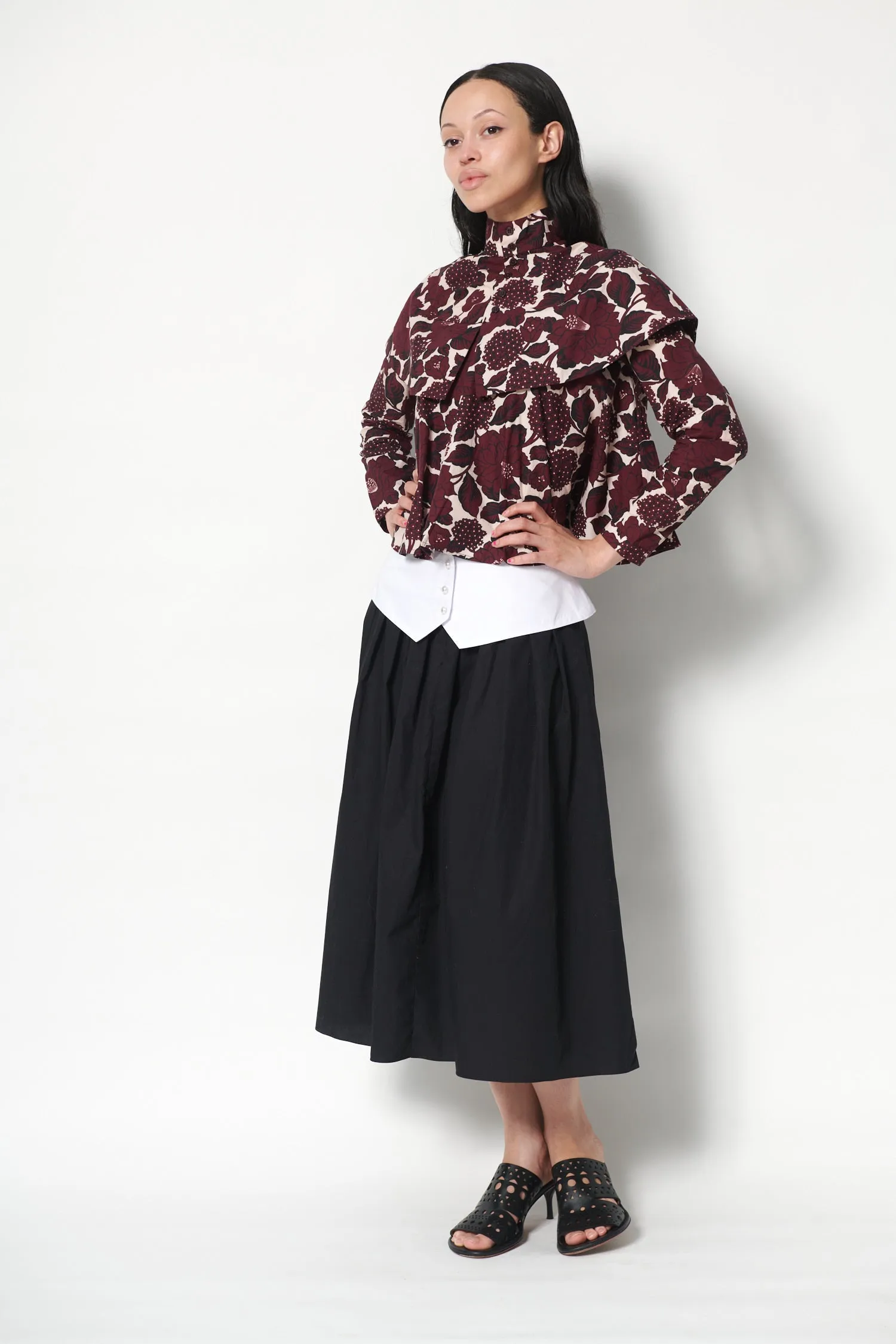 Landa Skirt in Black and White Poplin sold by Batsheva product image thumbnail 2