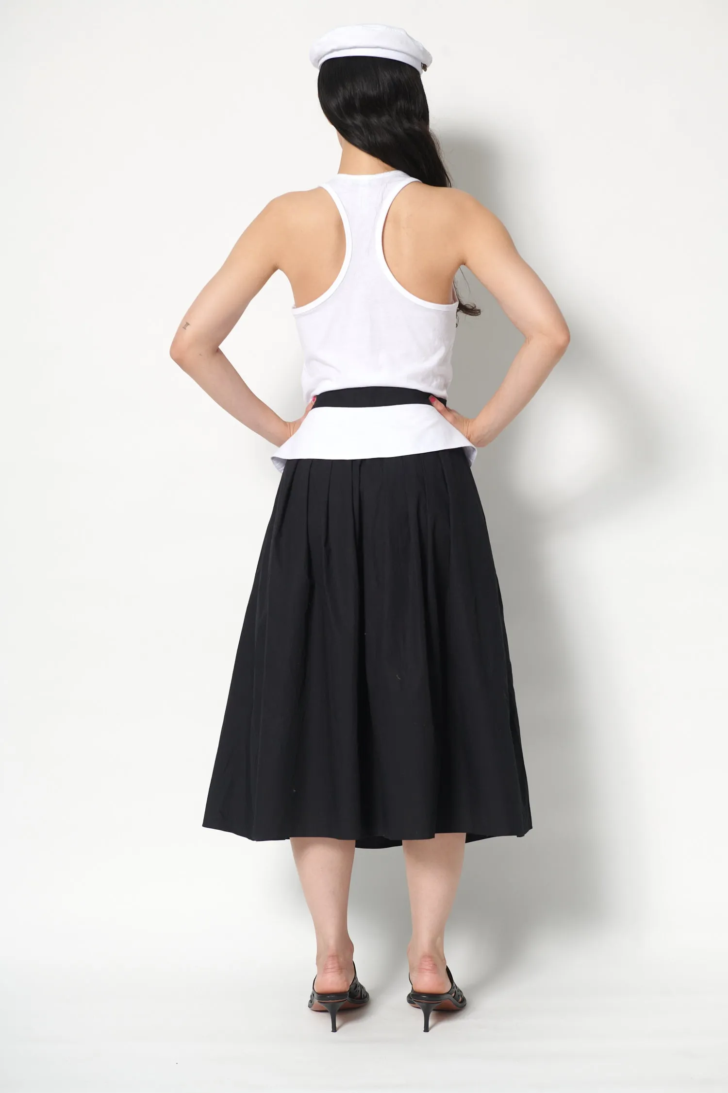 Landa Skirt in Black and White Poplin sold by Batsheva product image thumbnail 5