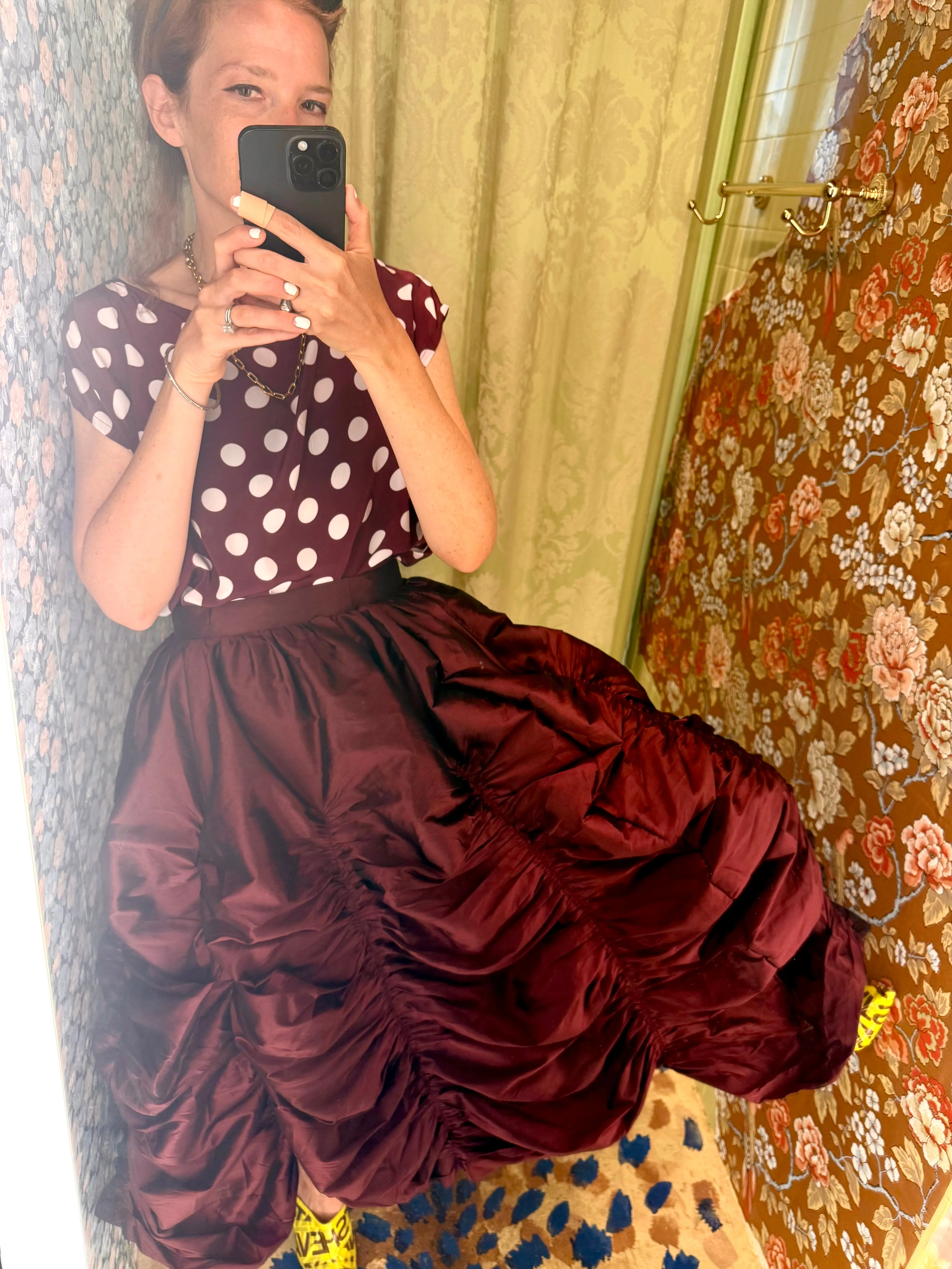 Anja Skirt in Merlot Taffeta sold by Batsheva product image thumbnail 5