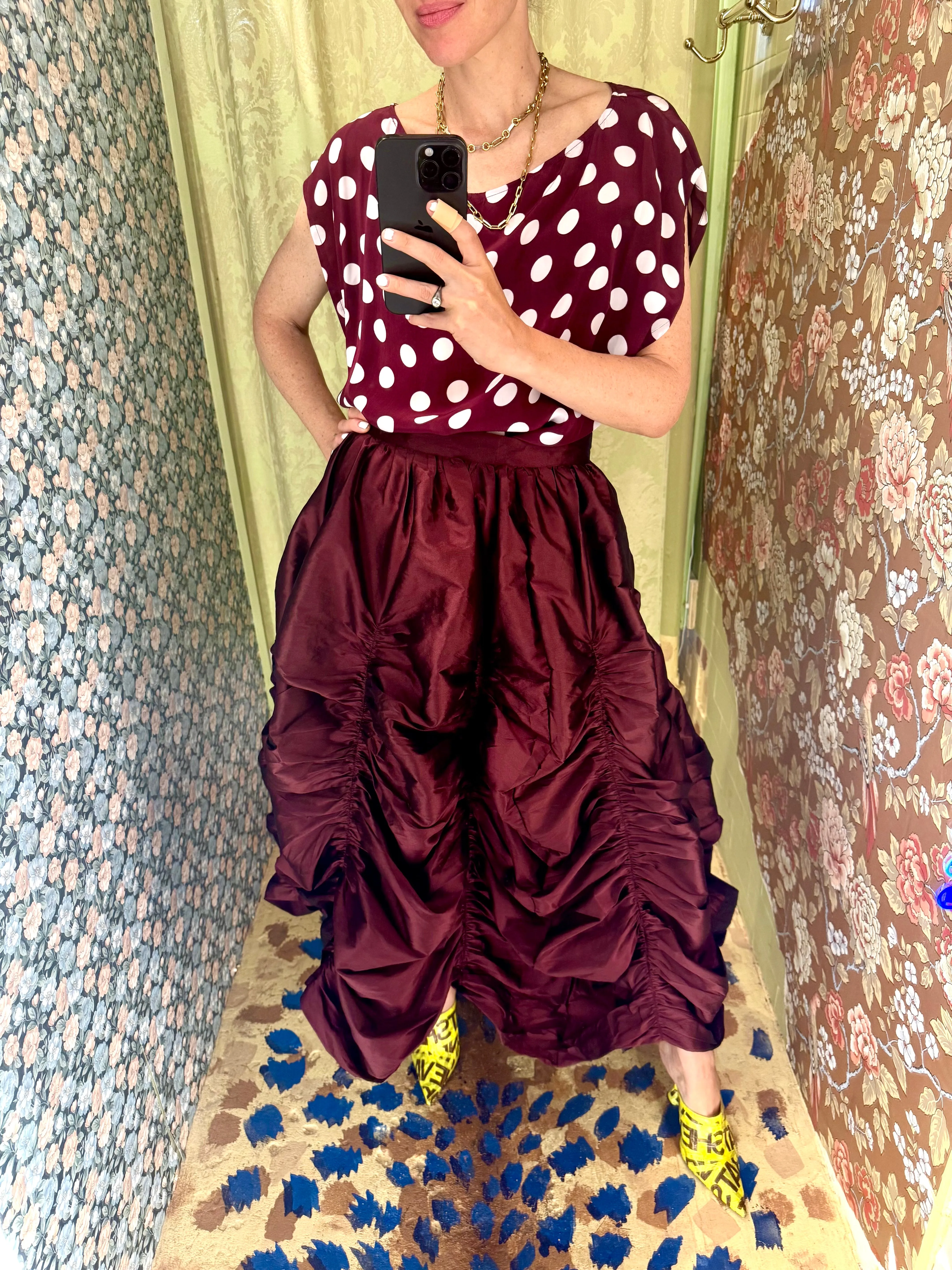Anja Skirt in Merlot Taffeta sold by Batsheva product image thumbnail 2
